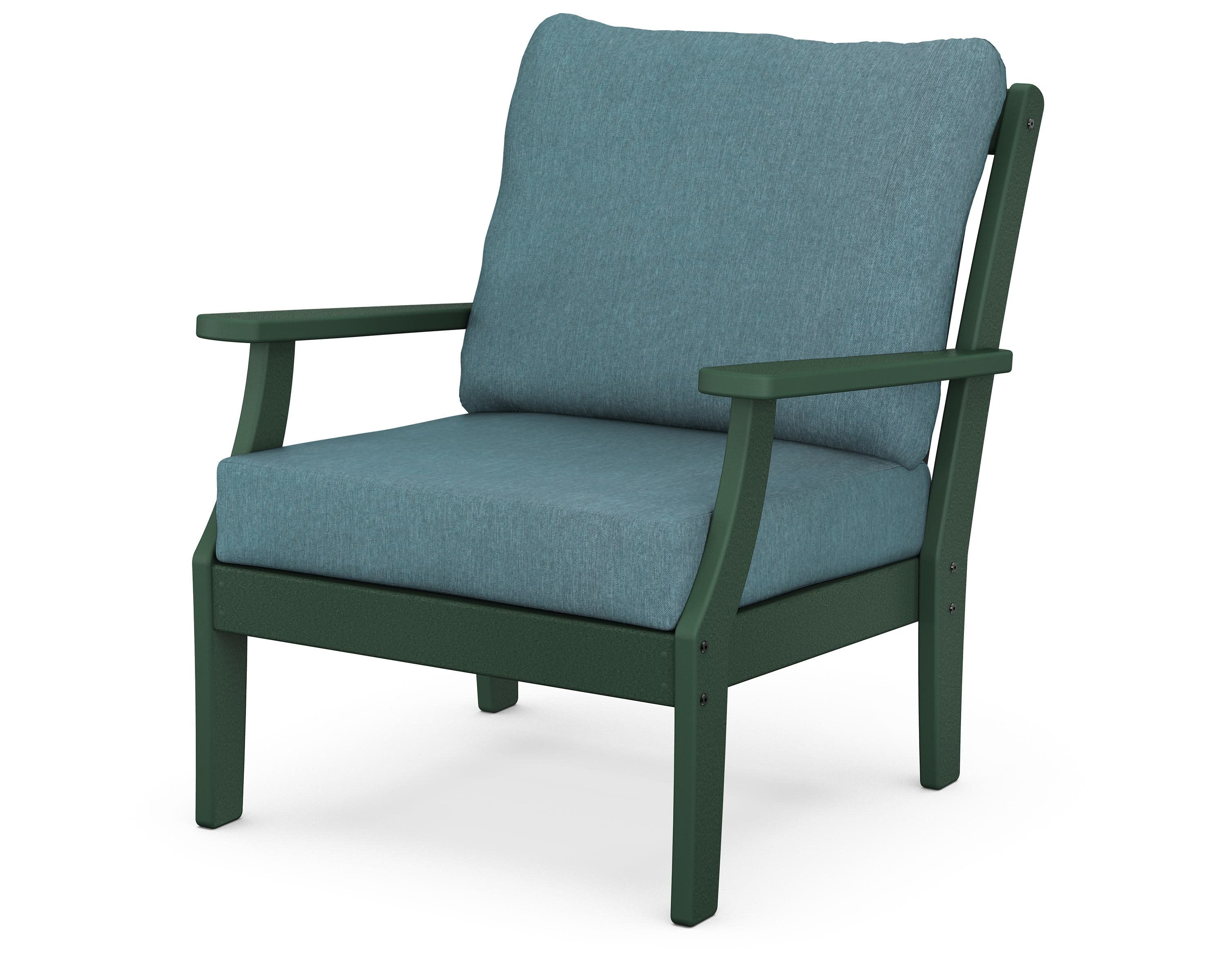 Braxton Deep Seating Chair in Green / Ocean Teal