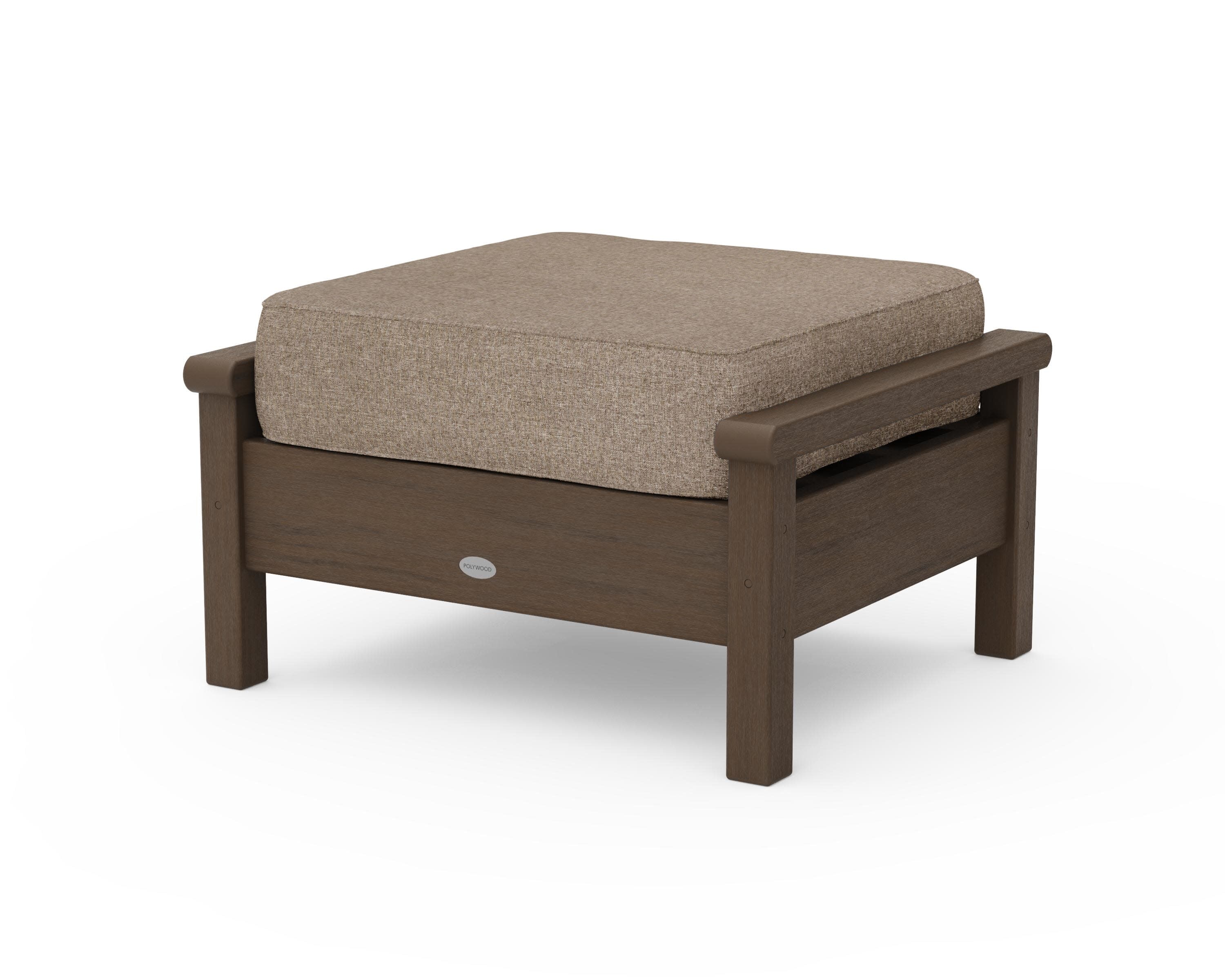 Harbour Deep Seating Ottoman in Kona / Spiced Burlap