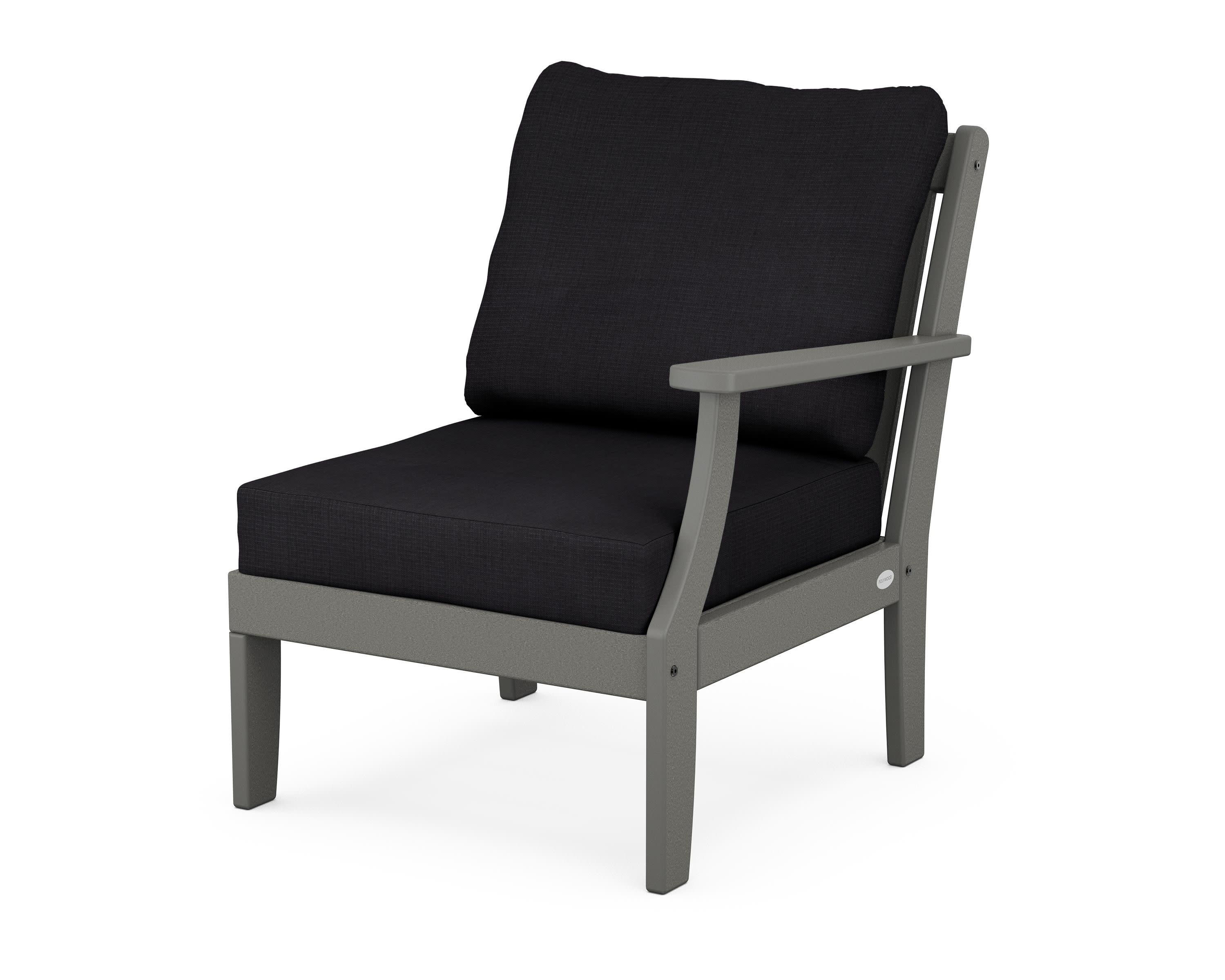 Braxton Modular Right Arm Chair in Slate Grey / Midnight Linen