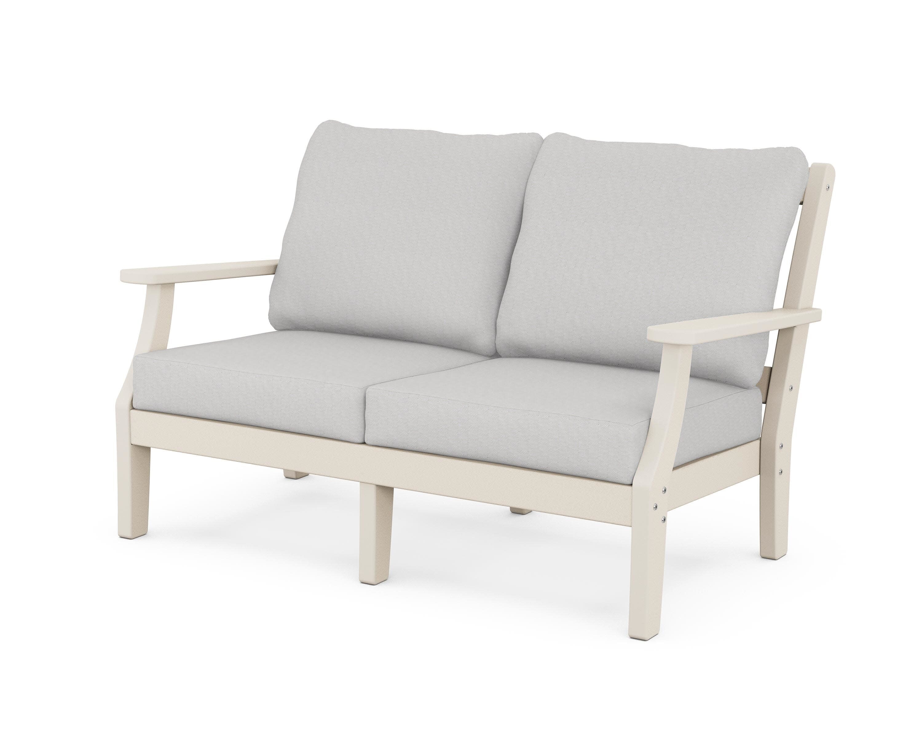 Chinoiserie Deep Seating Loveseat in Sand / Diamond in the Rough