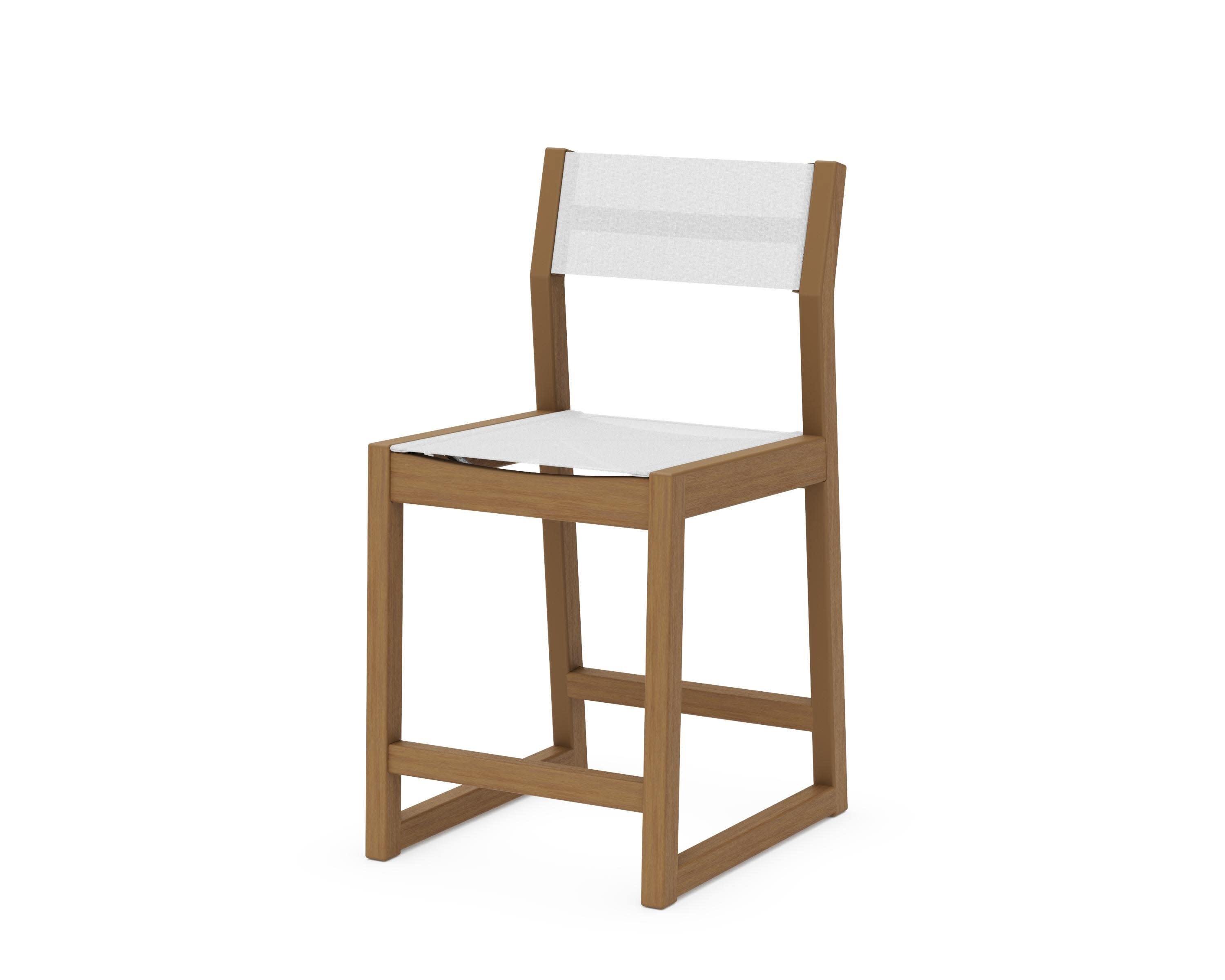 EDGE Sling Counter Side Chair in Natural / White Sling