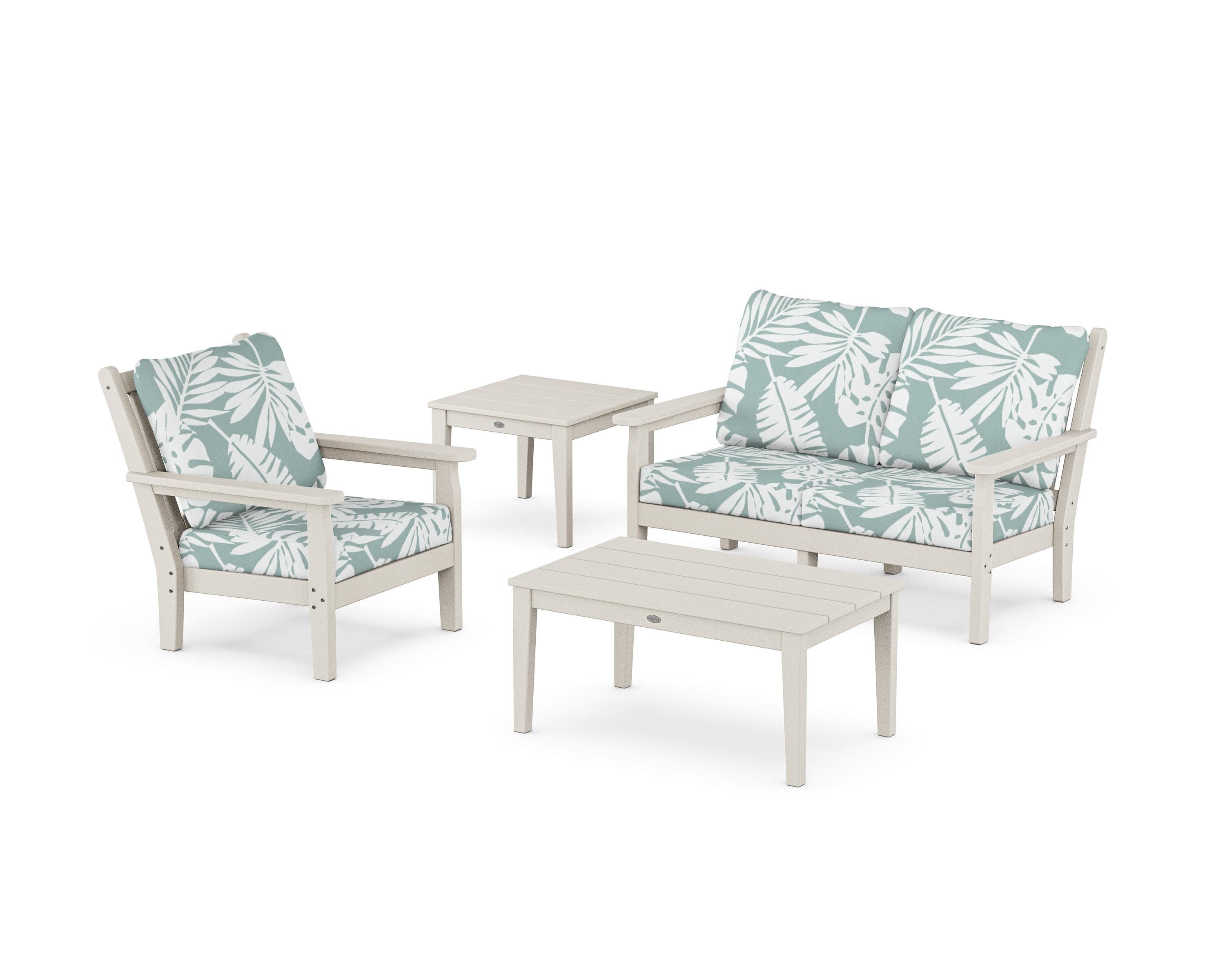 Chippendale 4-Piece Deep Seating Set in Sand / Leaf Glacier Spa