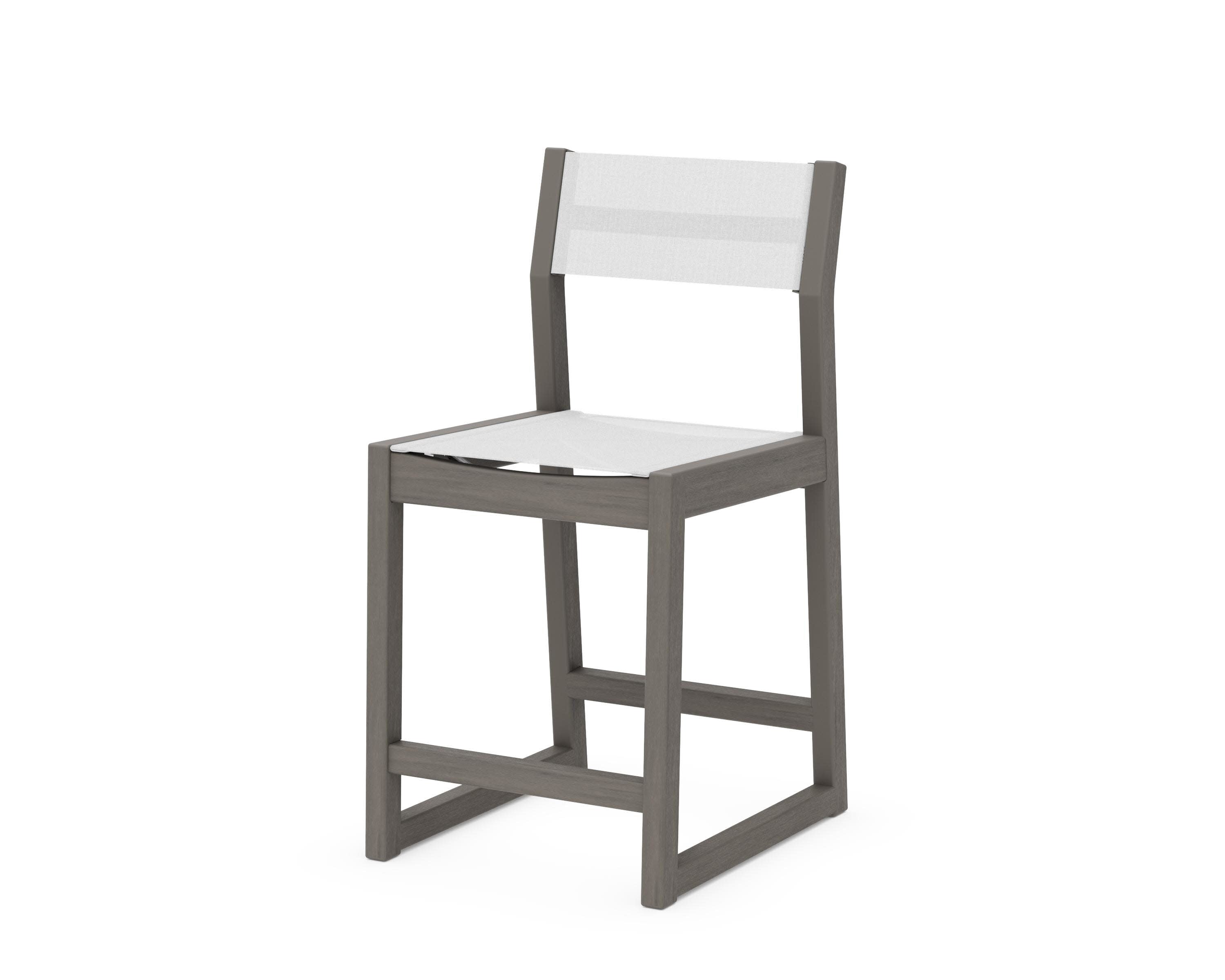 EDGE Sling Counter Side Chair in Driftwood / White Sling
