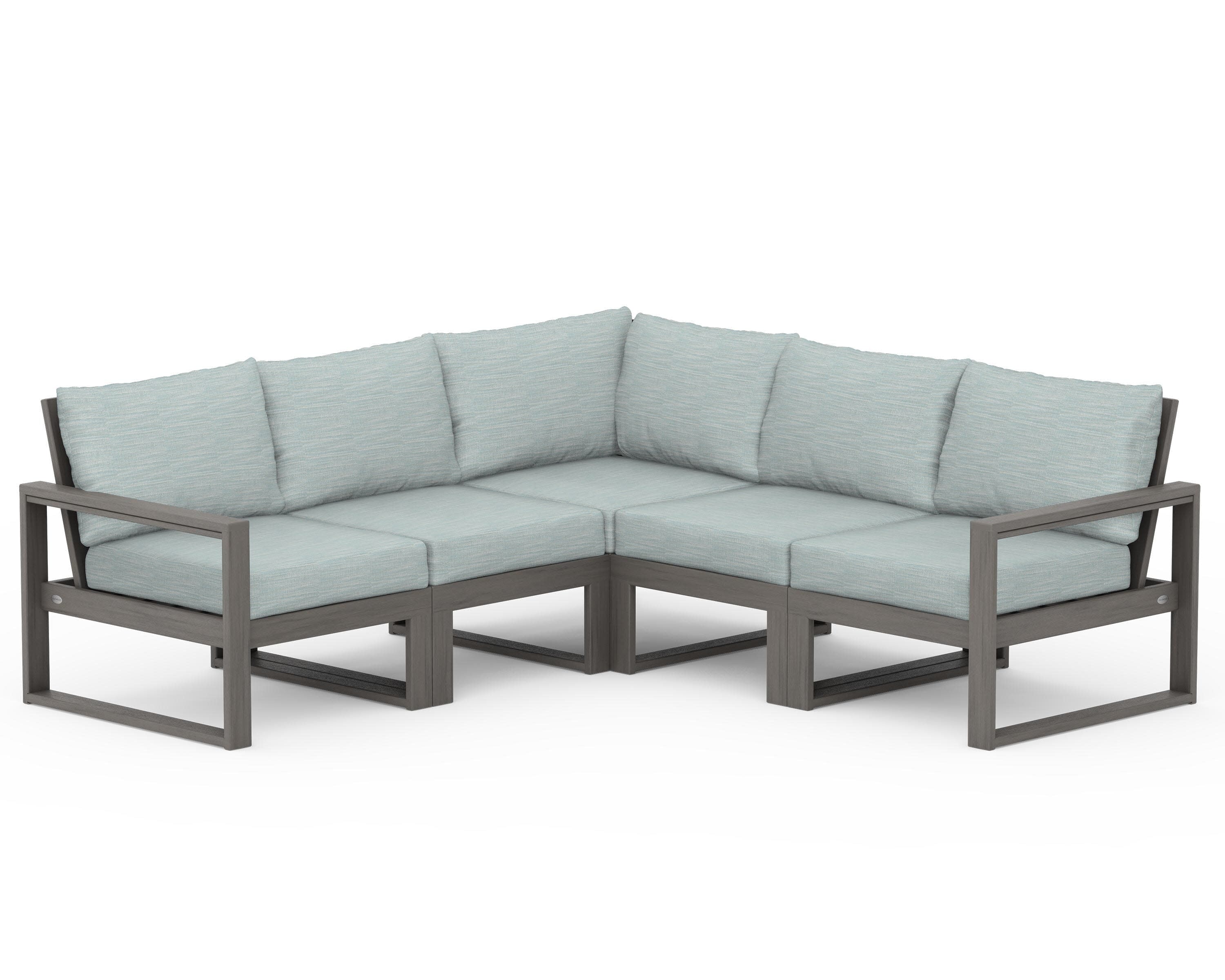 EDGE 5-Piece Modular Deep Seating Set in Driftwood / Soothe Mist