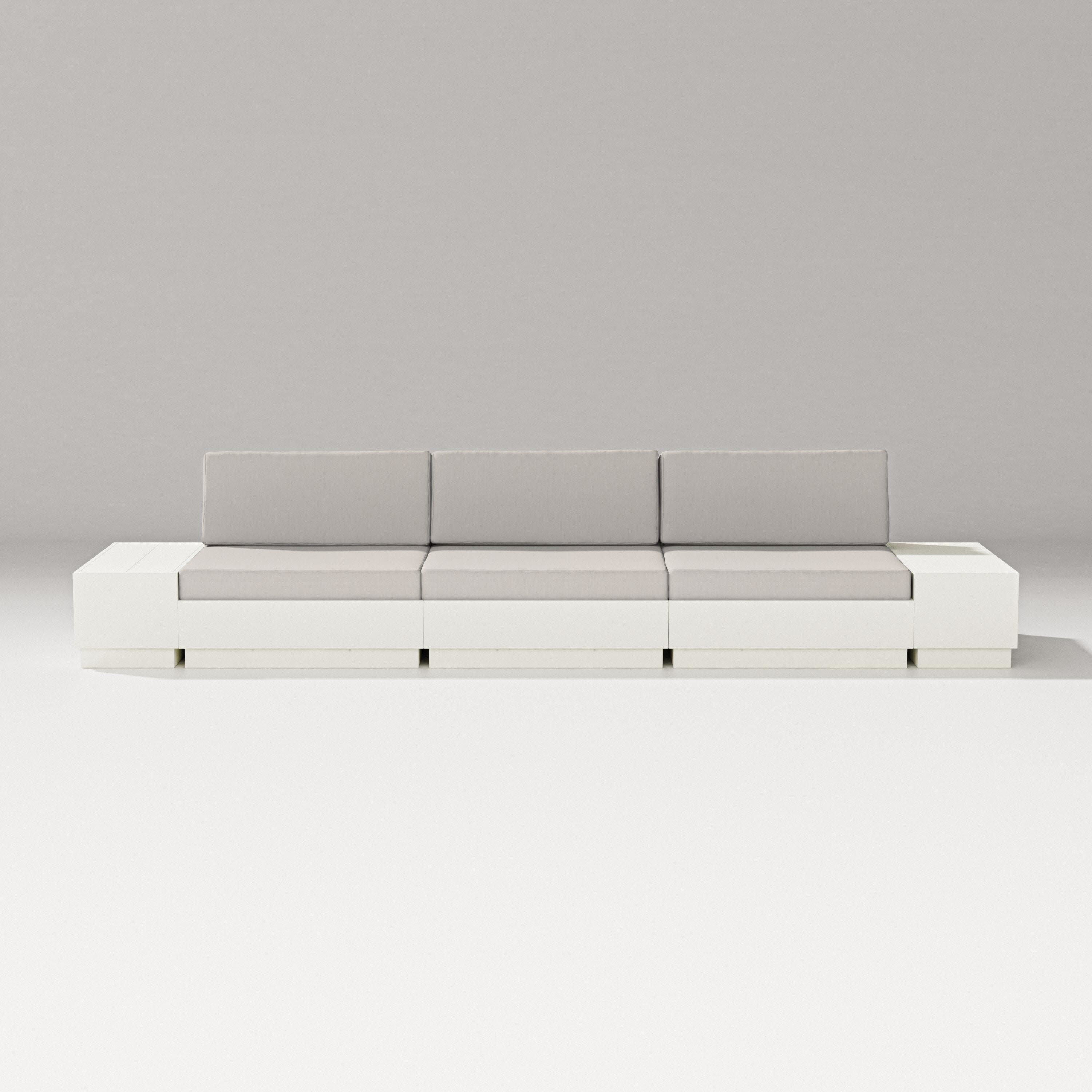 Elevate Straight Sectional in Vintage White / Cast Ash