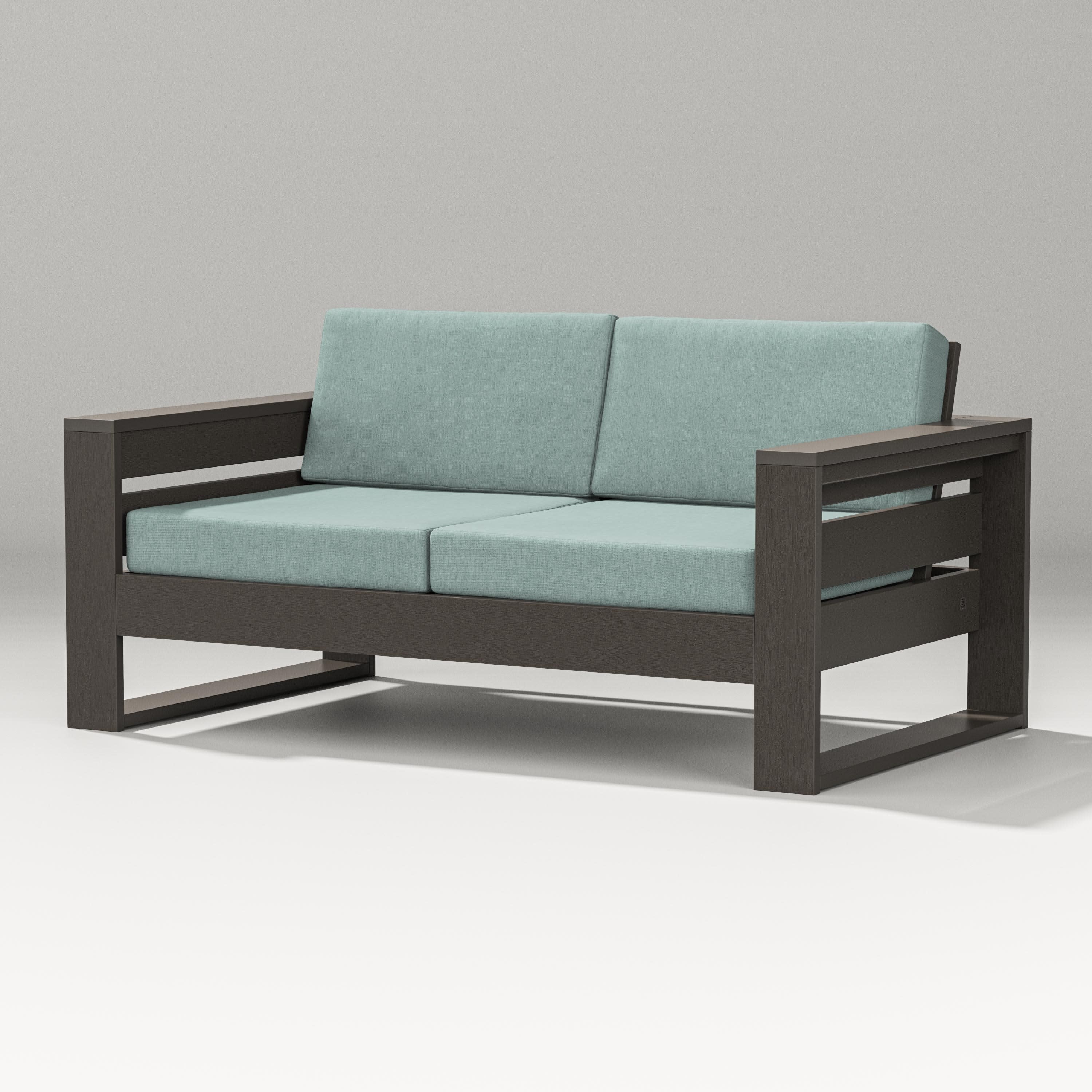 Latitude Loveseat in Vintage Coffee / Glacier Spa