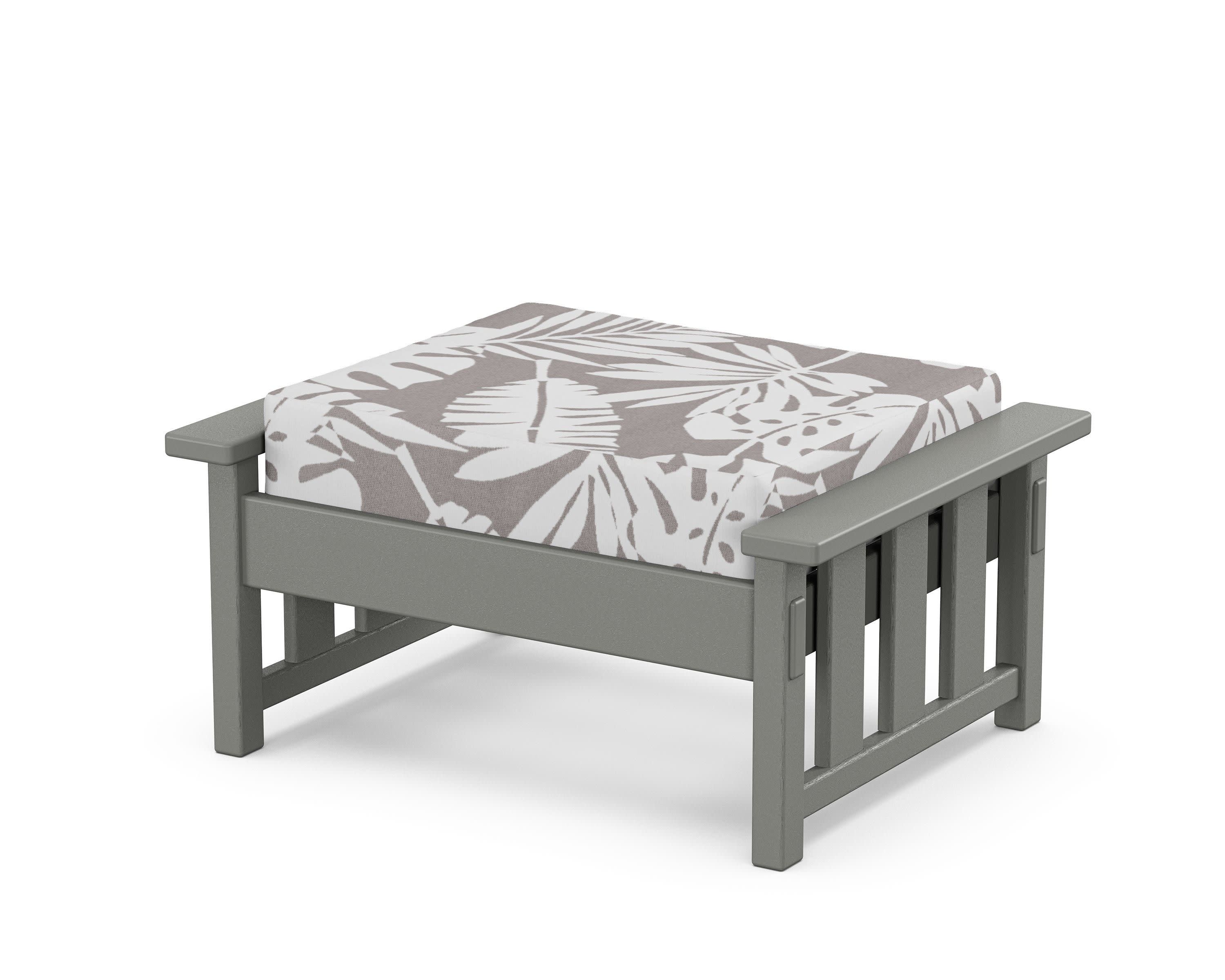 Acadia Deep Seating Ottoman in Slate Grey / Leaf Grey Mist