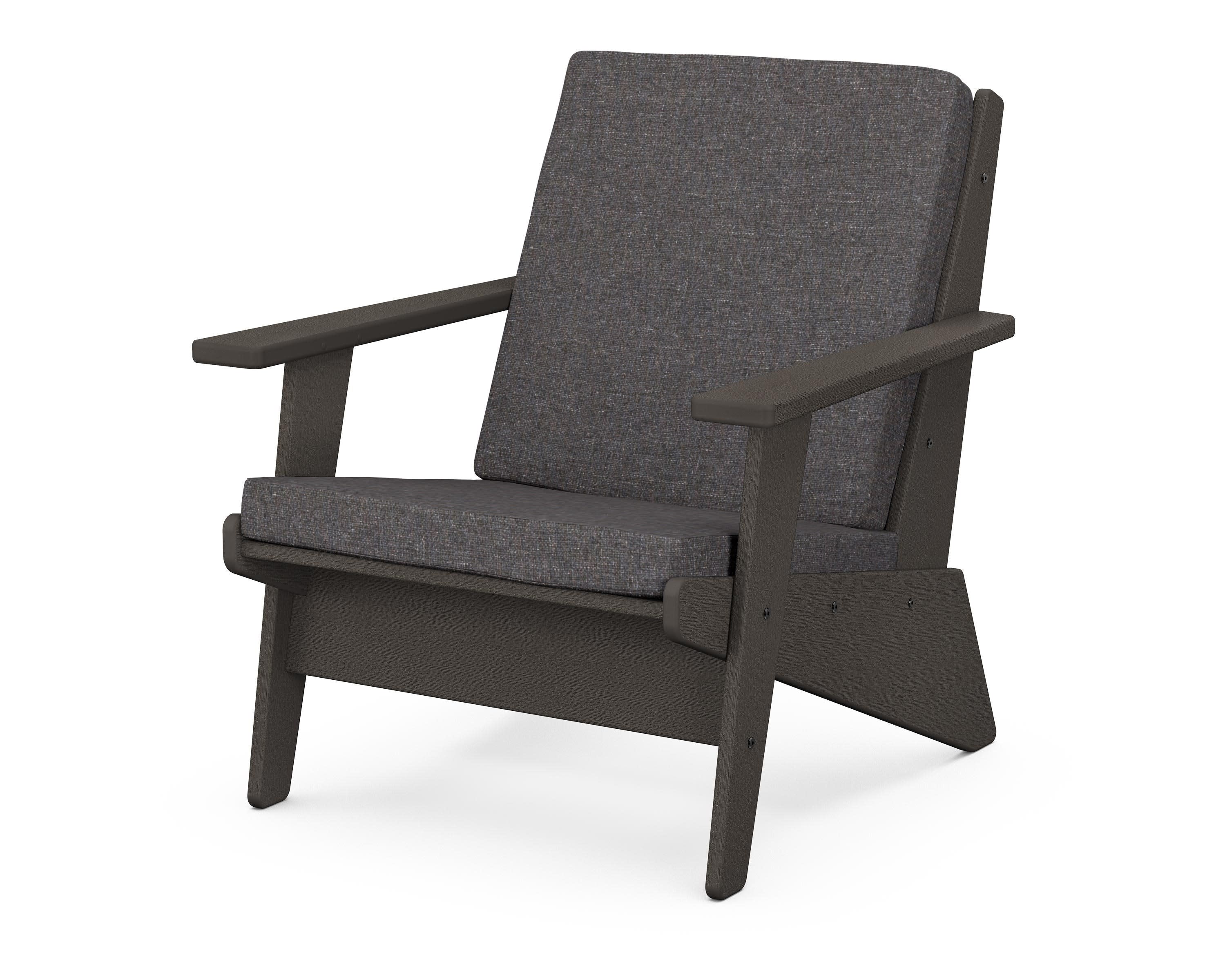 Riviera Modern Lounge Chair in Vintage Coffee / Ash Charcoal
