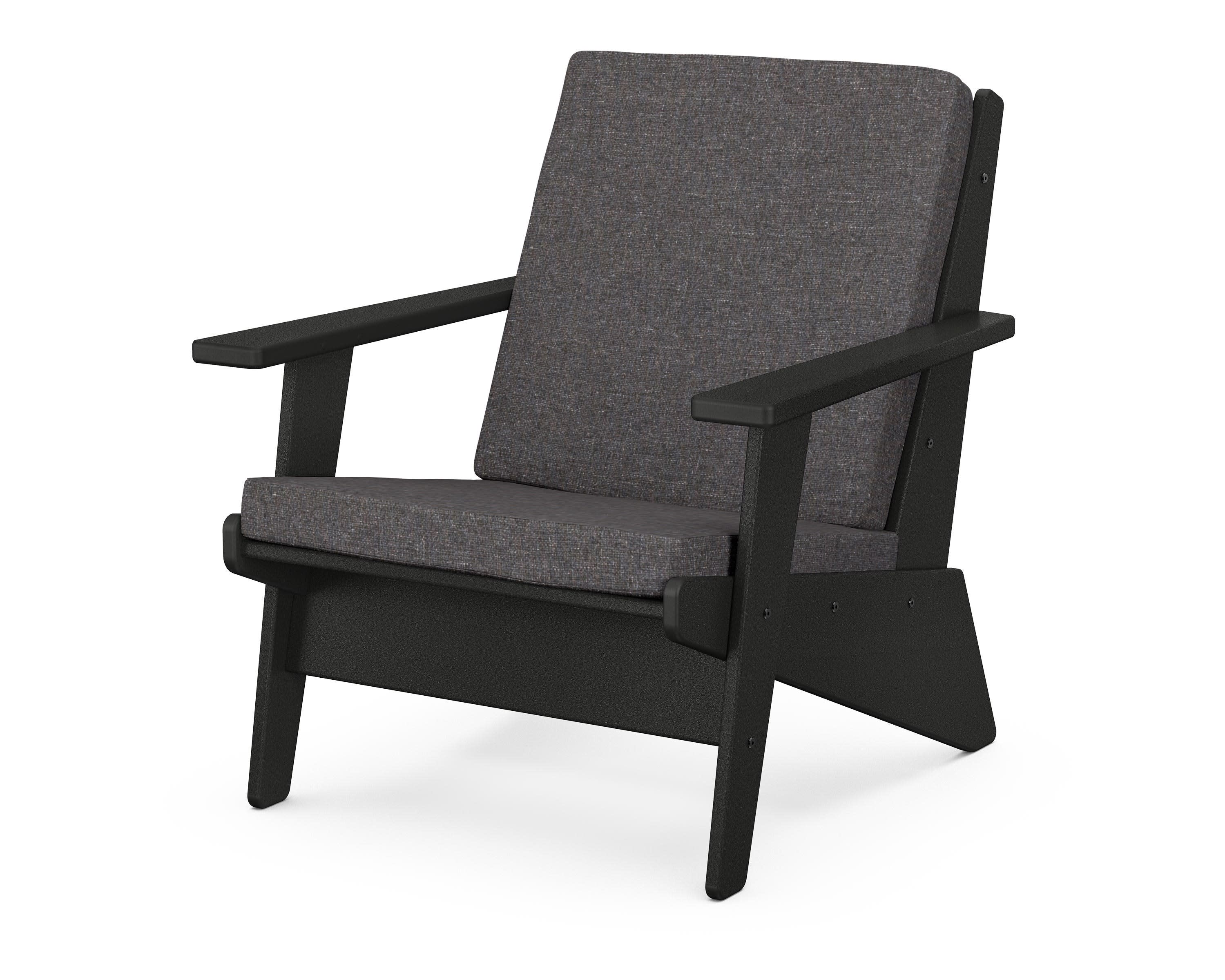 Riviera Modern Lounge Chair in Black / Ash Charcoal