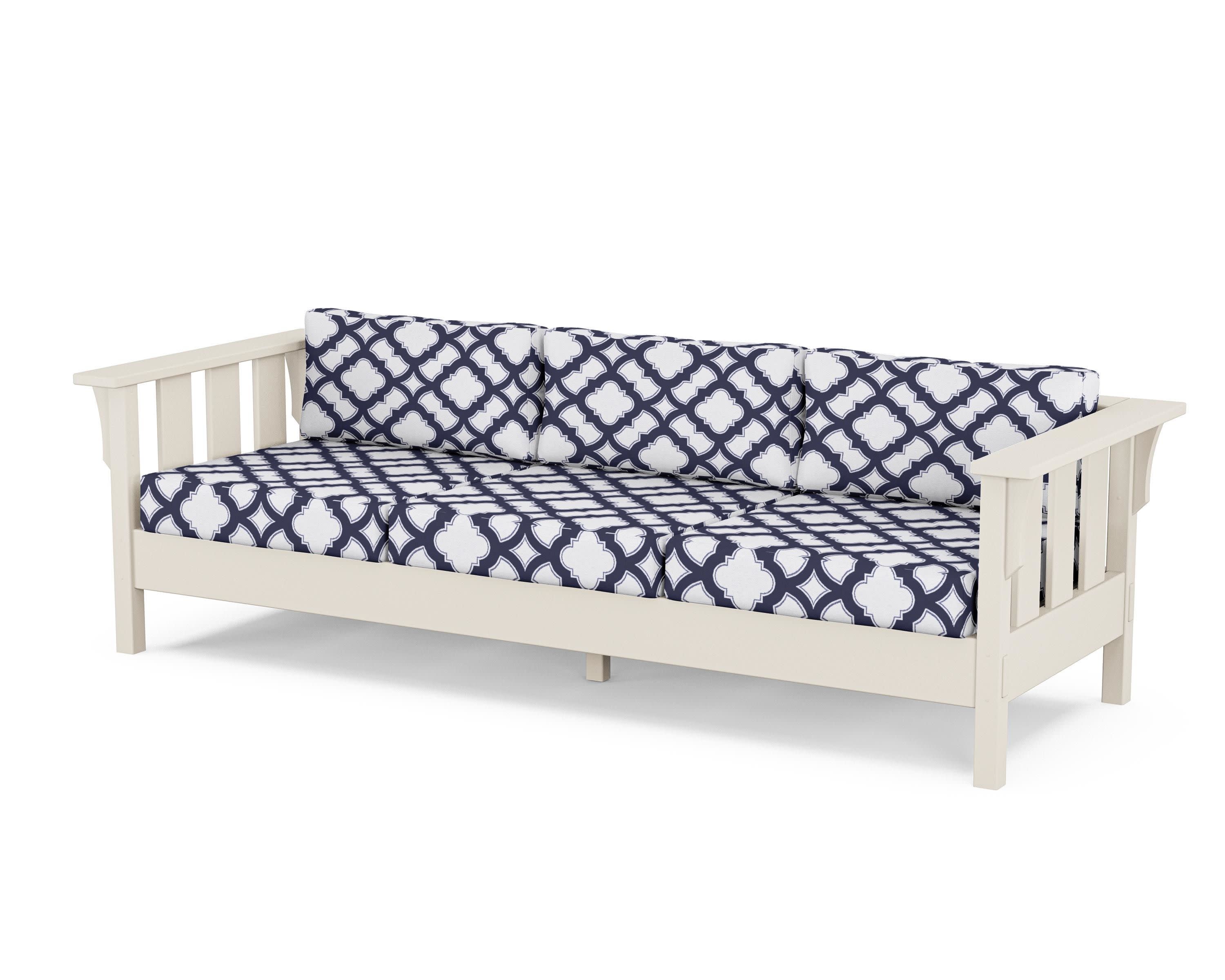 Acadia Deep Seating Sofa in Sand / Trellis Navy