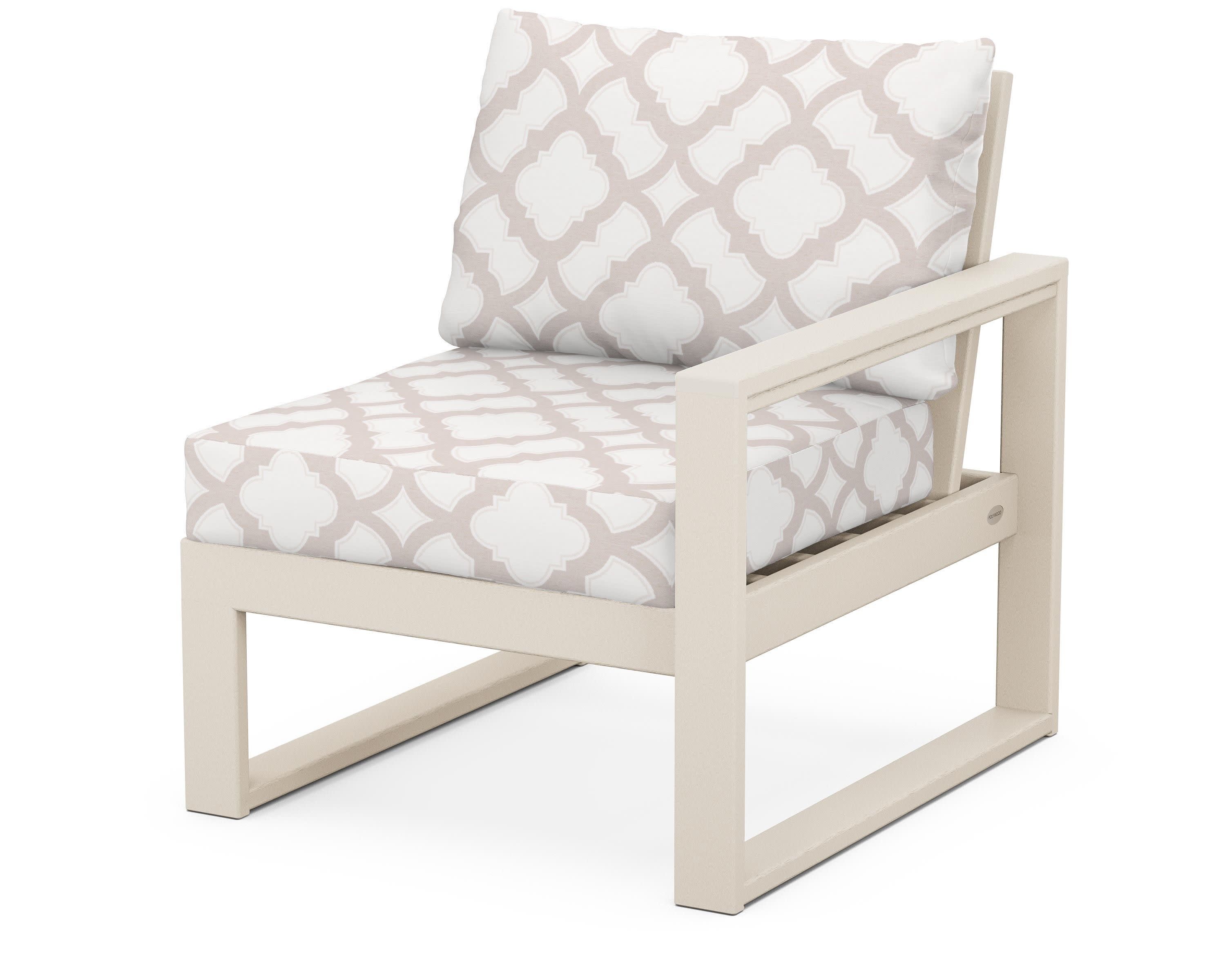 EDGE Modular Right Arm Chair in Sand / Trellis Dune Burlap