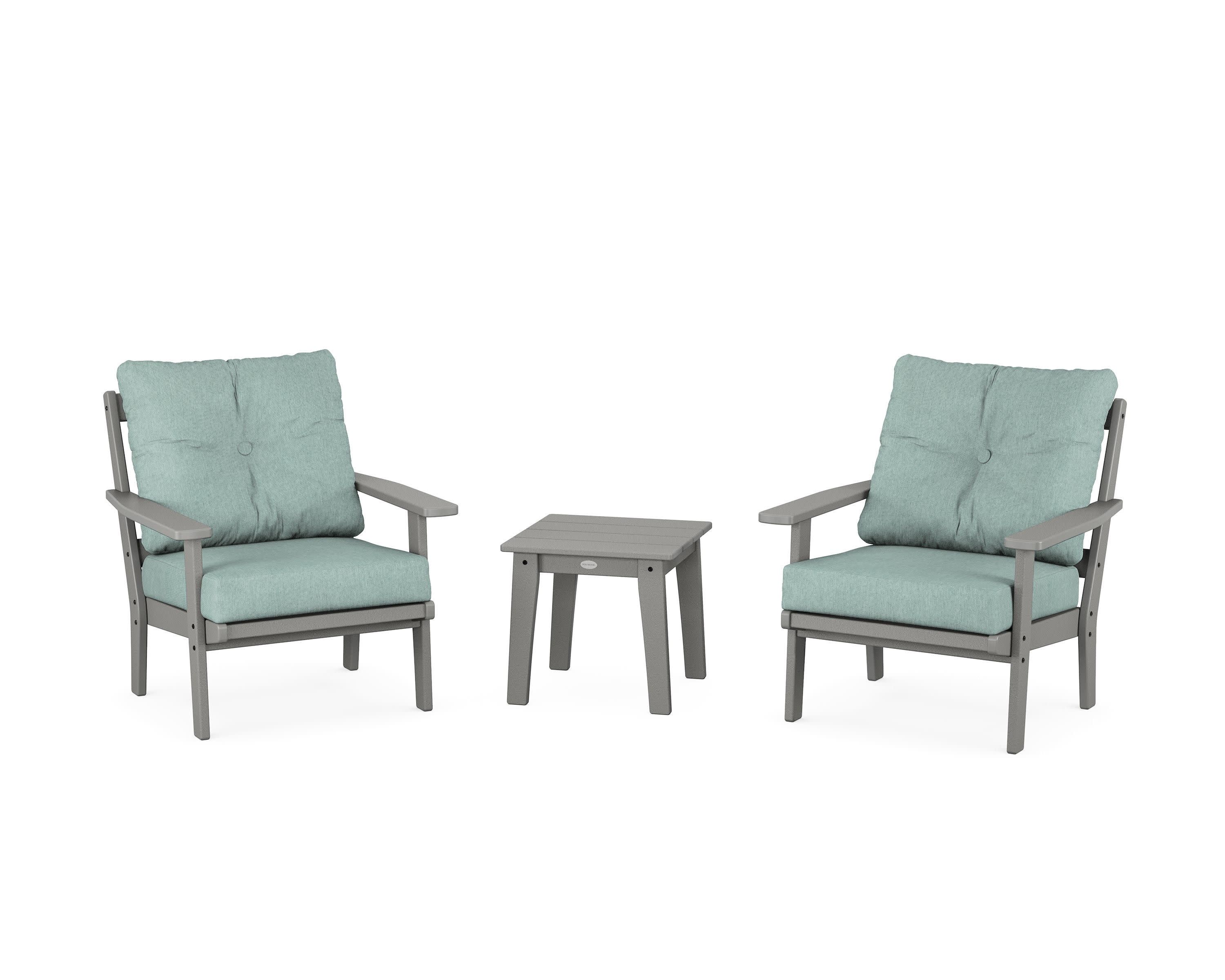 Oxford 3-Piece Deep Seating Set in Slate Grey / Glacier Spa