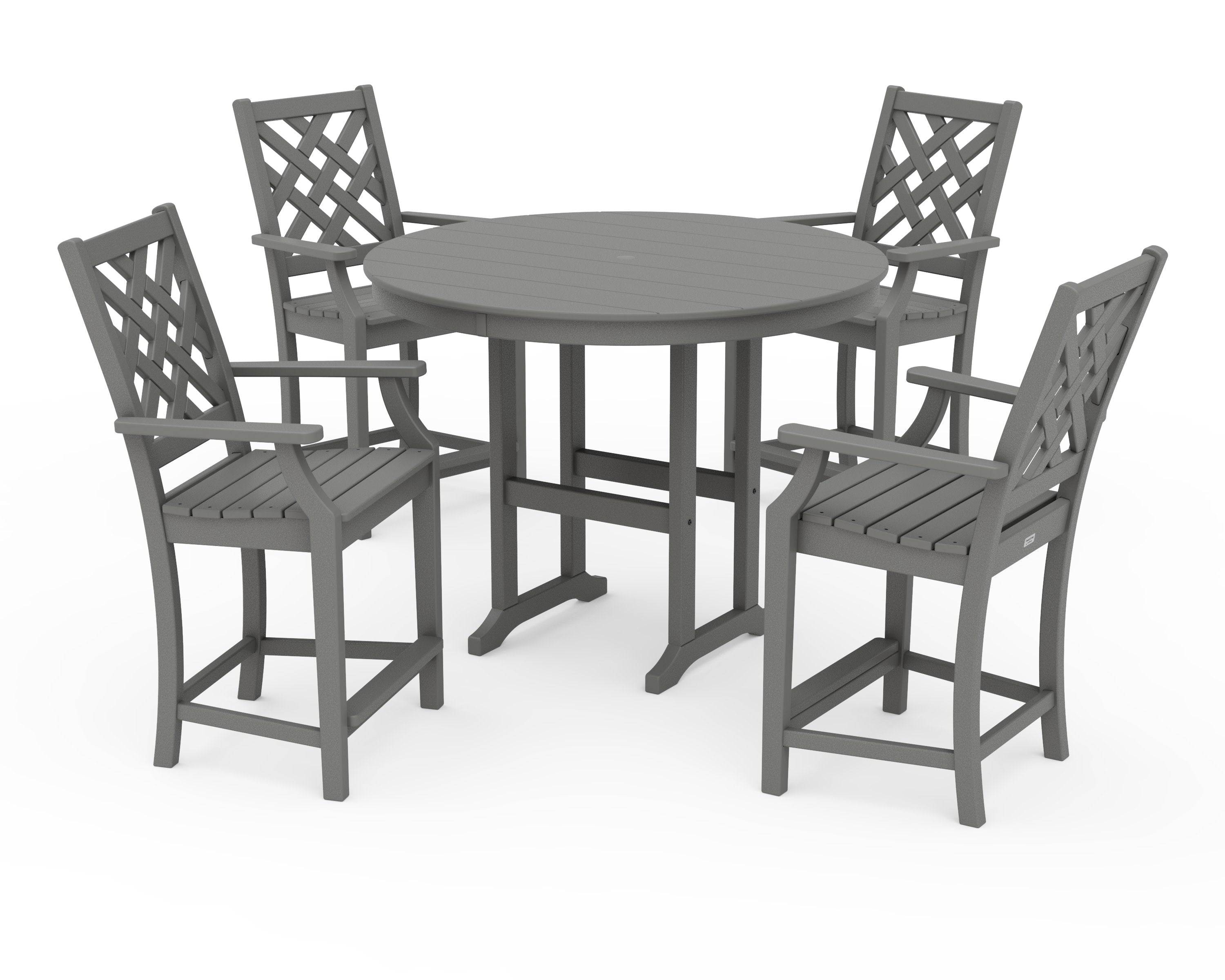 Wovendale 5-Piece Round Farmhouse Counter Set