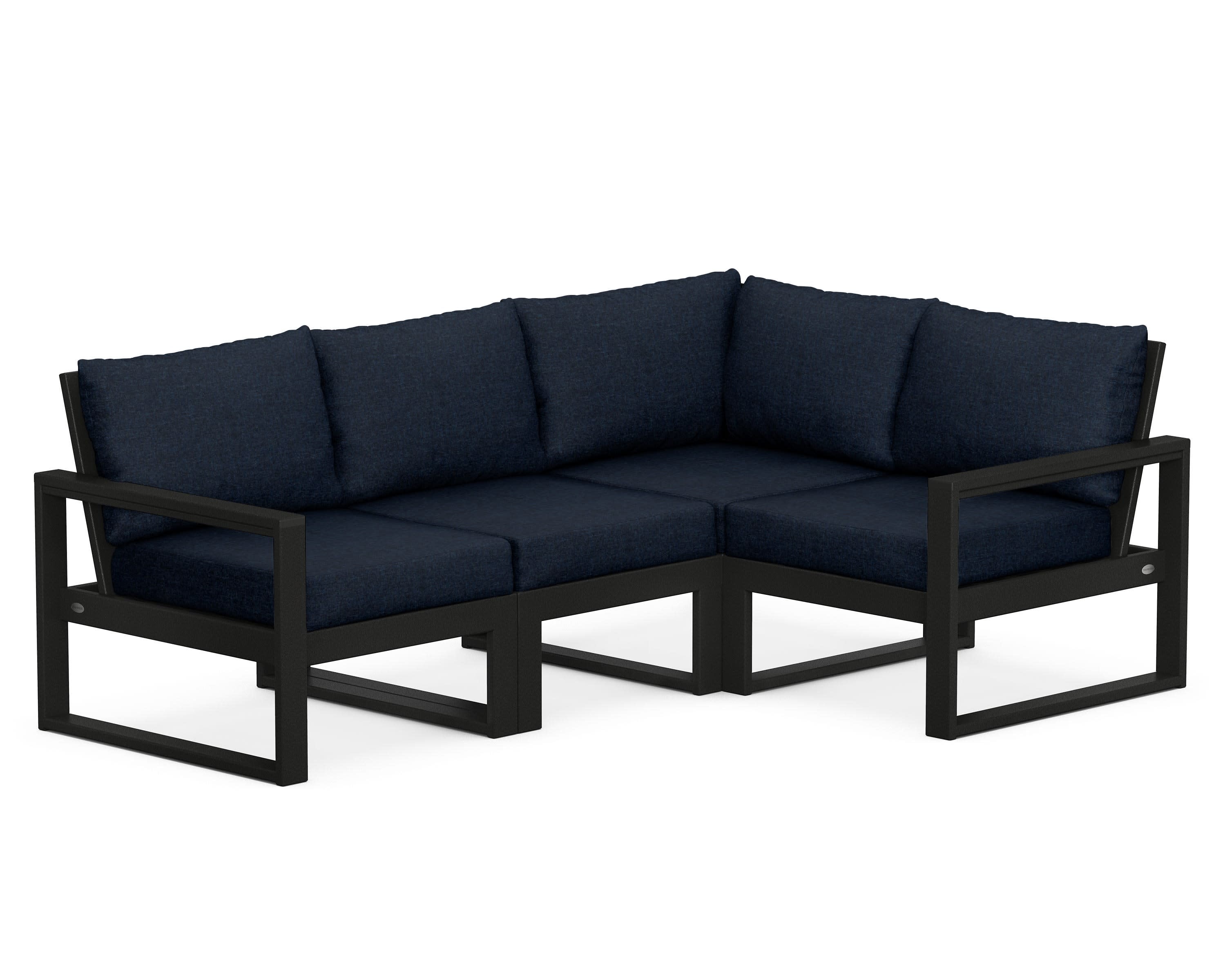 EDGE 4-Piece Modular Deep Seating Set in Black / Marine Indigo