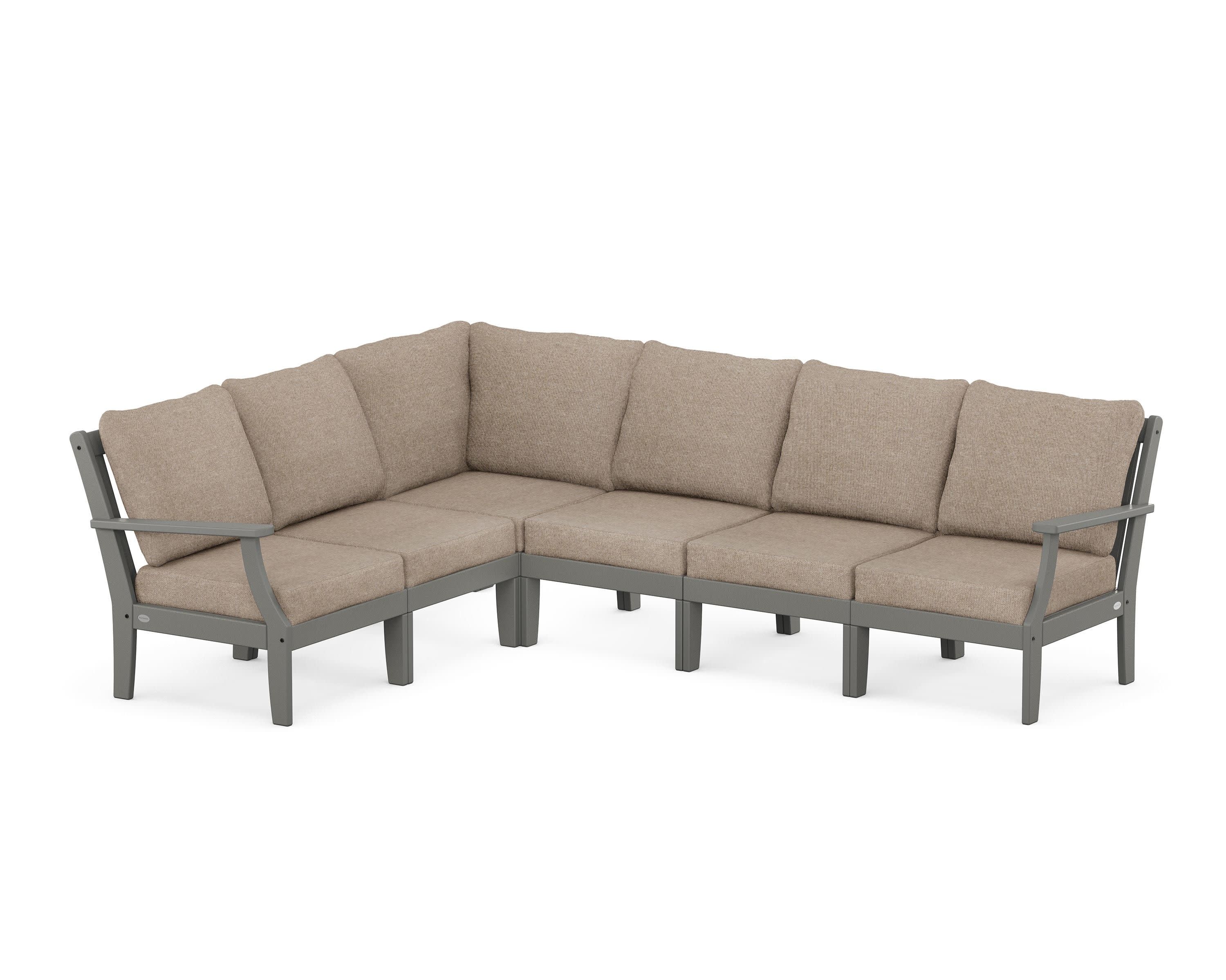 Braxton Modular 6-Piece Deep Seating Set in Slate Grey / Spiced Burlap
