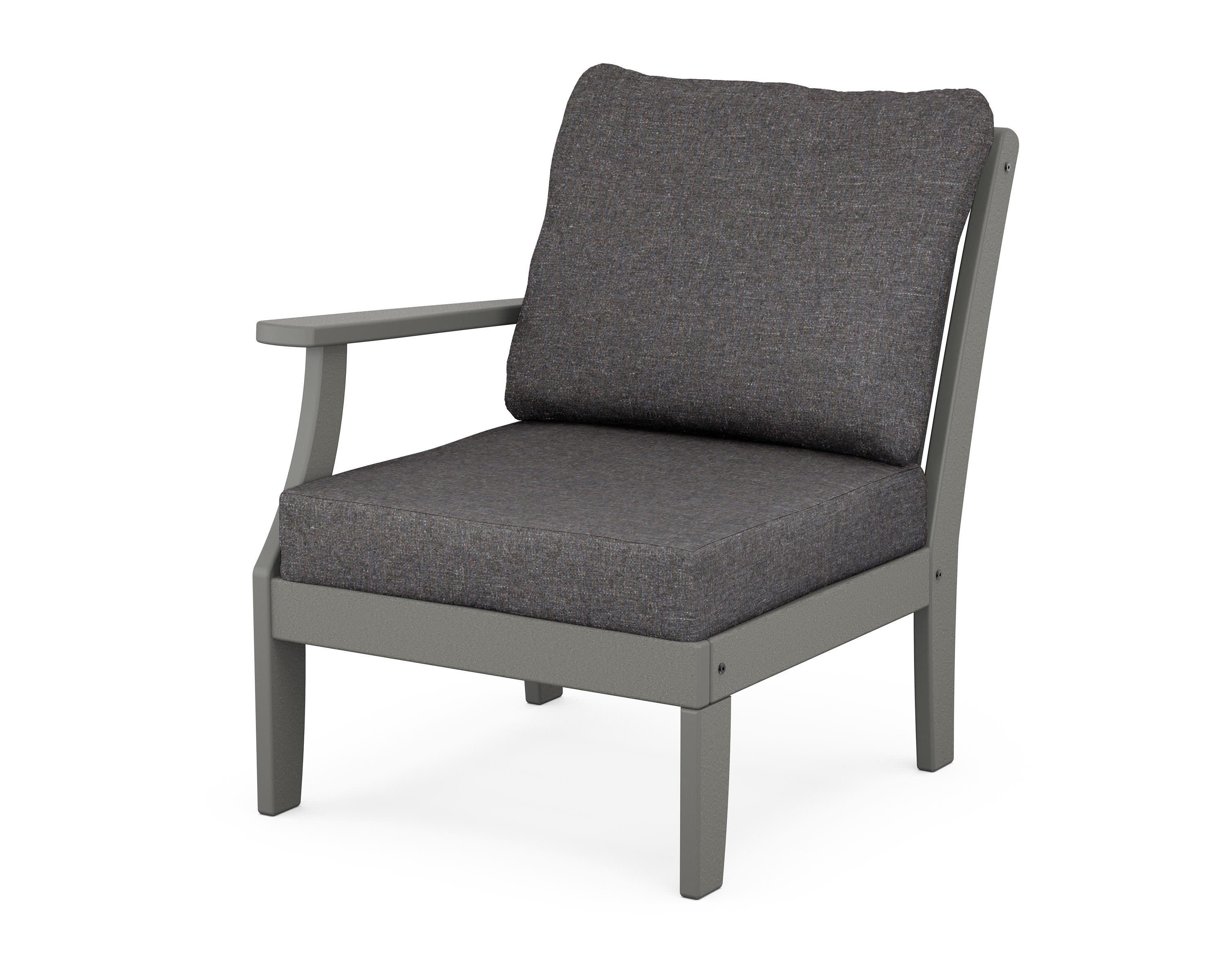 Braxton Modular Left Arm Chair in Slate Grey / Ash Charcoal