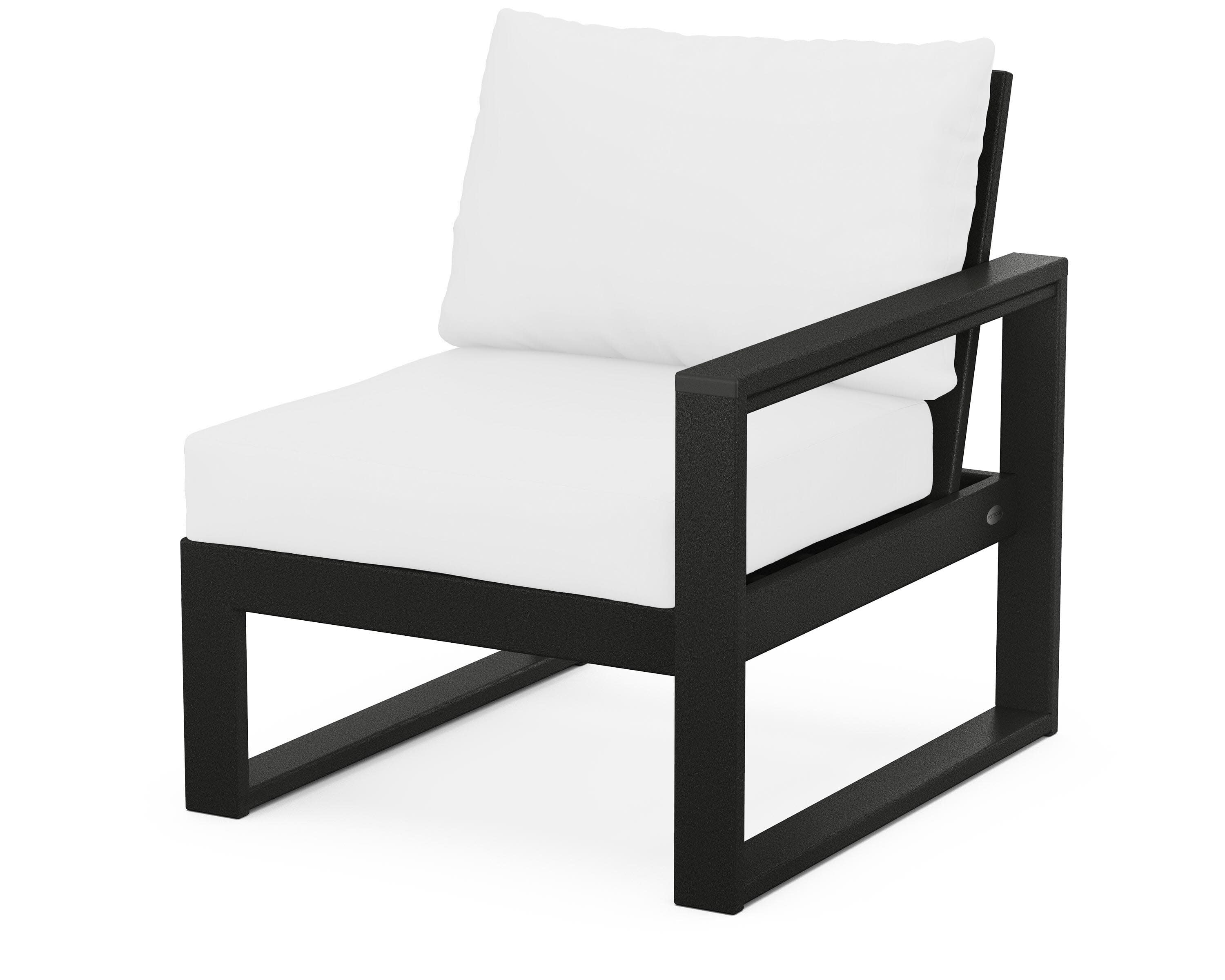 EDGE Modular Right Arm Chair in Black / Natural