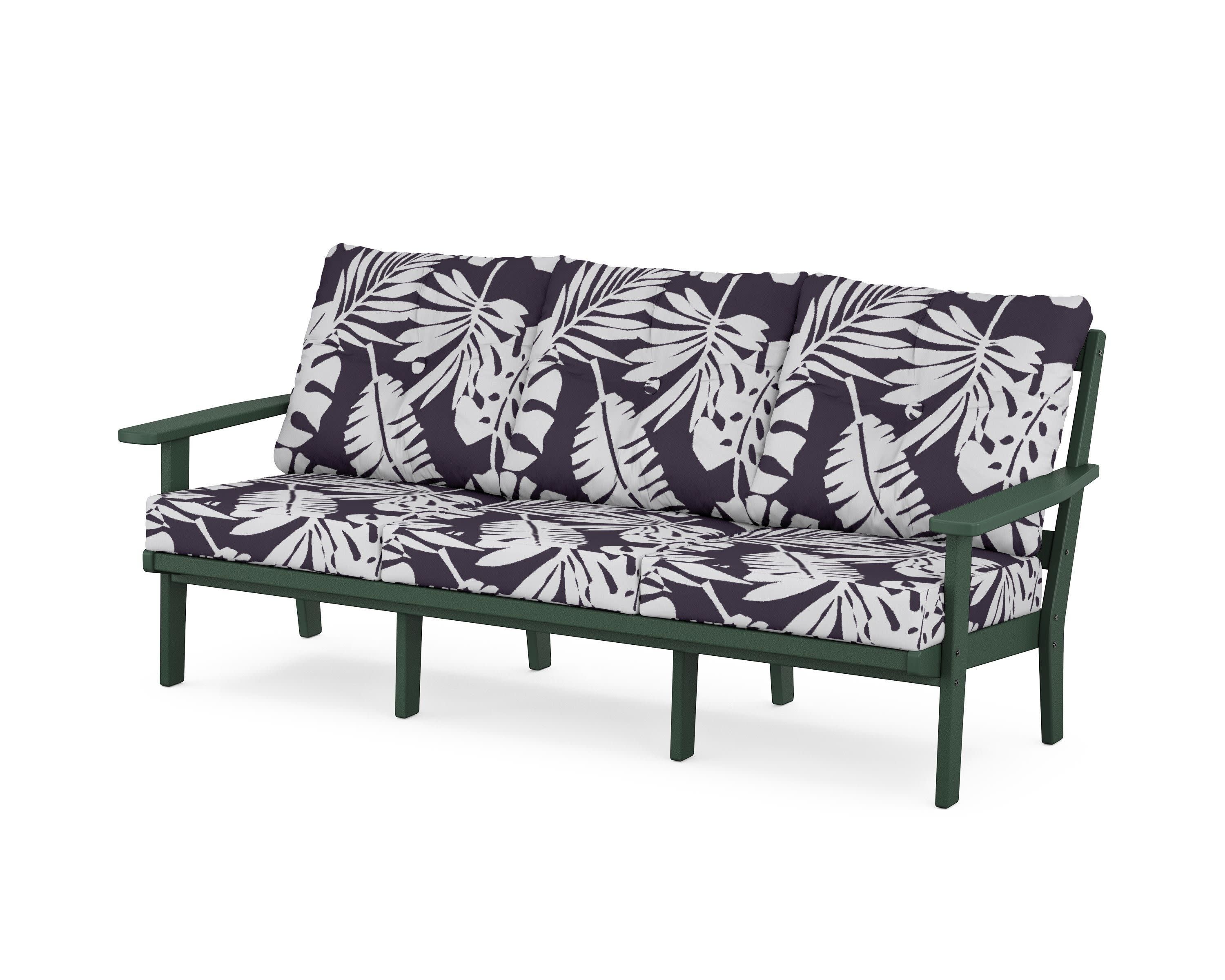Oxford Deep Seating Sofa in Green / Leaf Navy