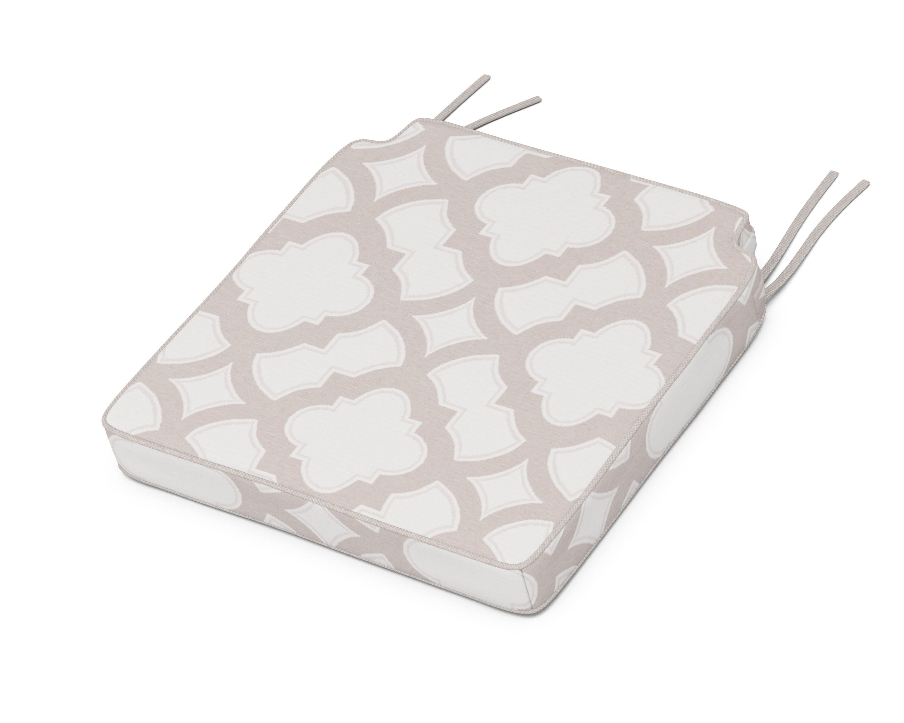 Acadia Dining Side Seat Cushion in Trellis Dune Burlap