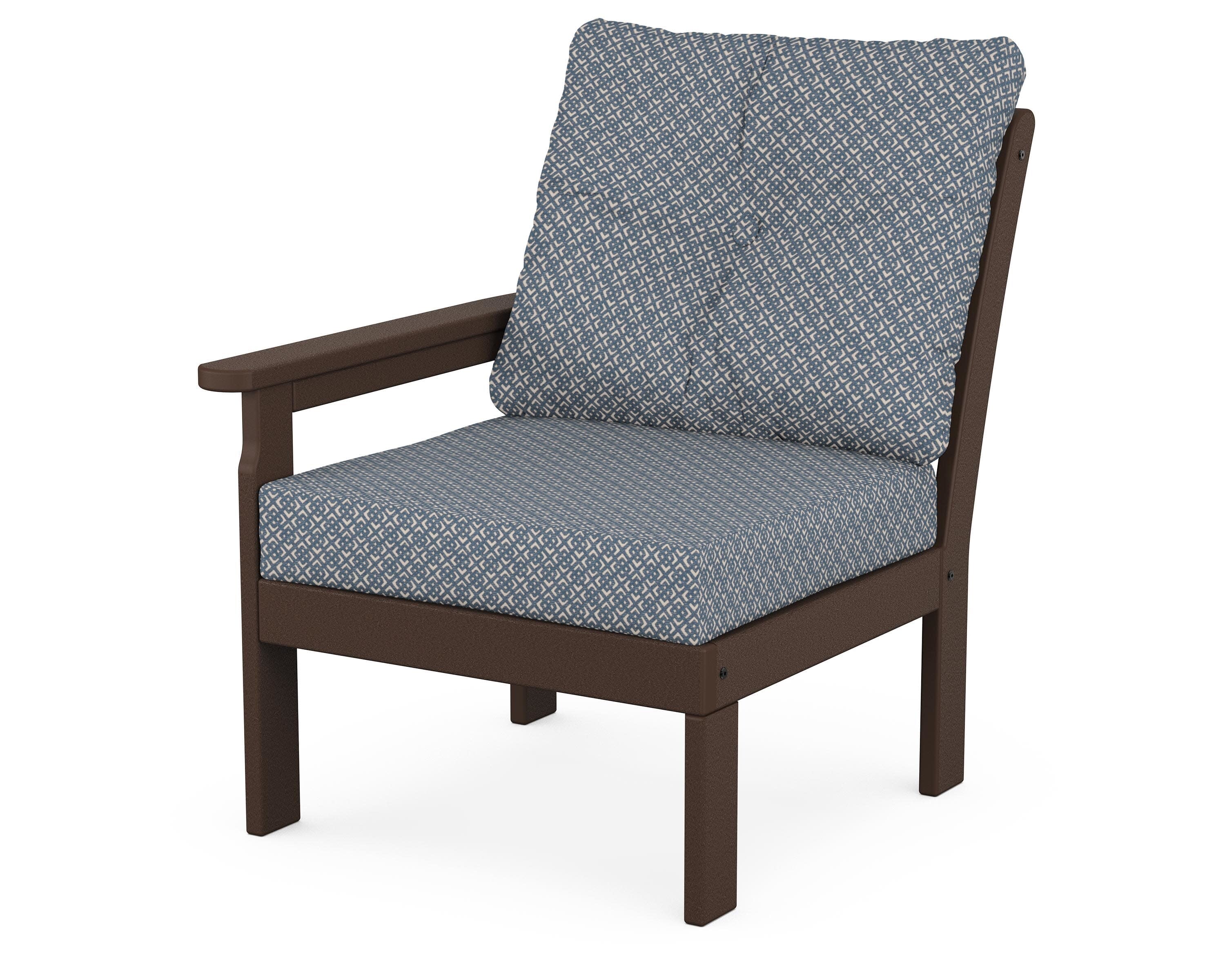 Vineyard Modular Left Arm Chair in Mahogany / Hopscotch