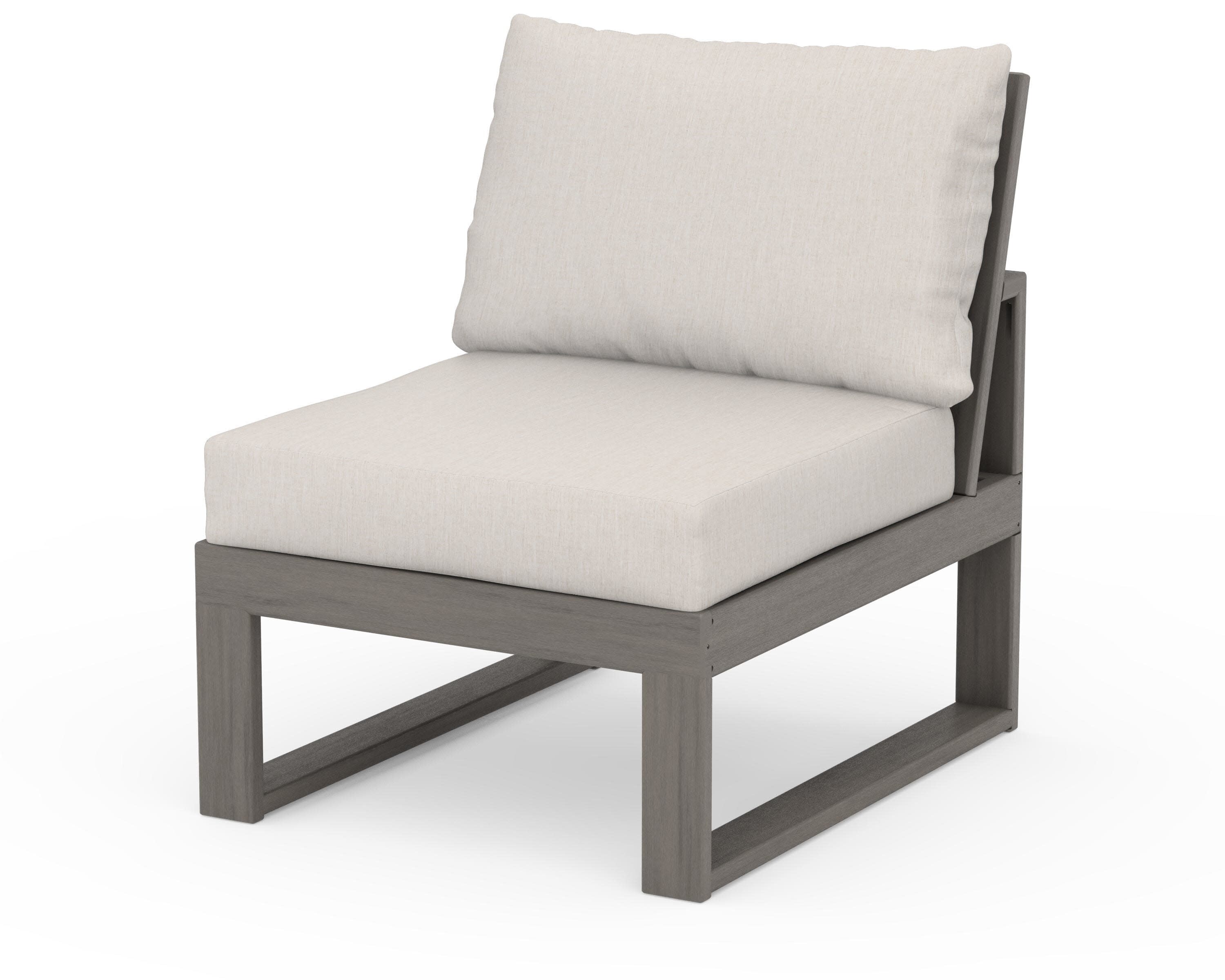Modular Armless Chair in Driftwood / Cast Ash