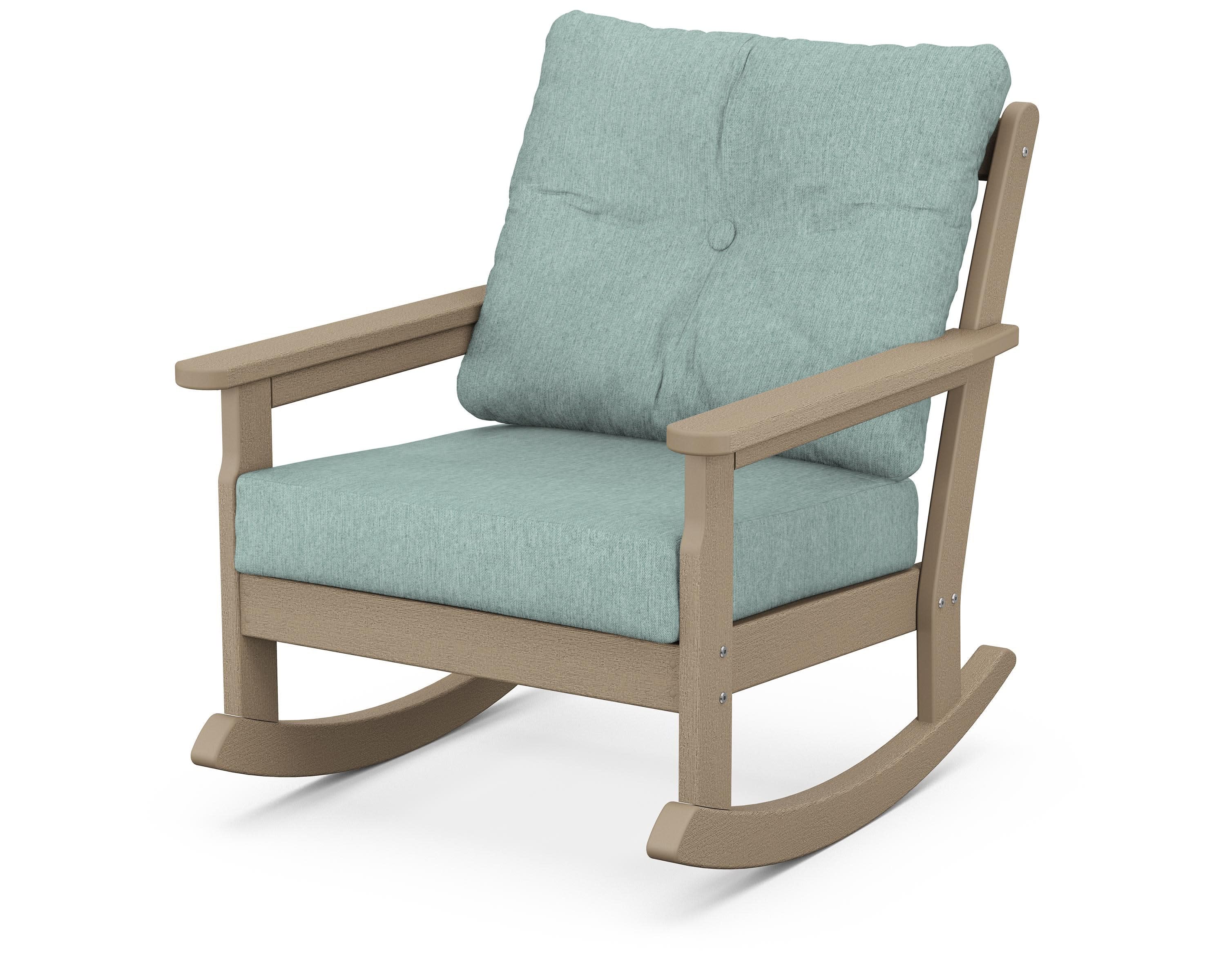 Vineyard Deep Seating Rocking Chair in Vintage Sahara / Glacier Spa