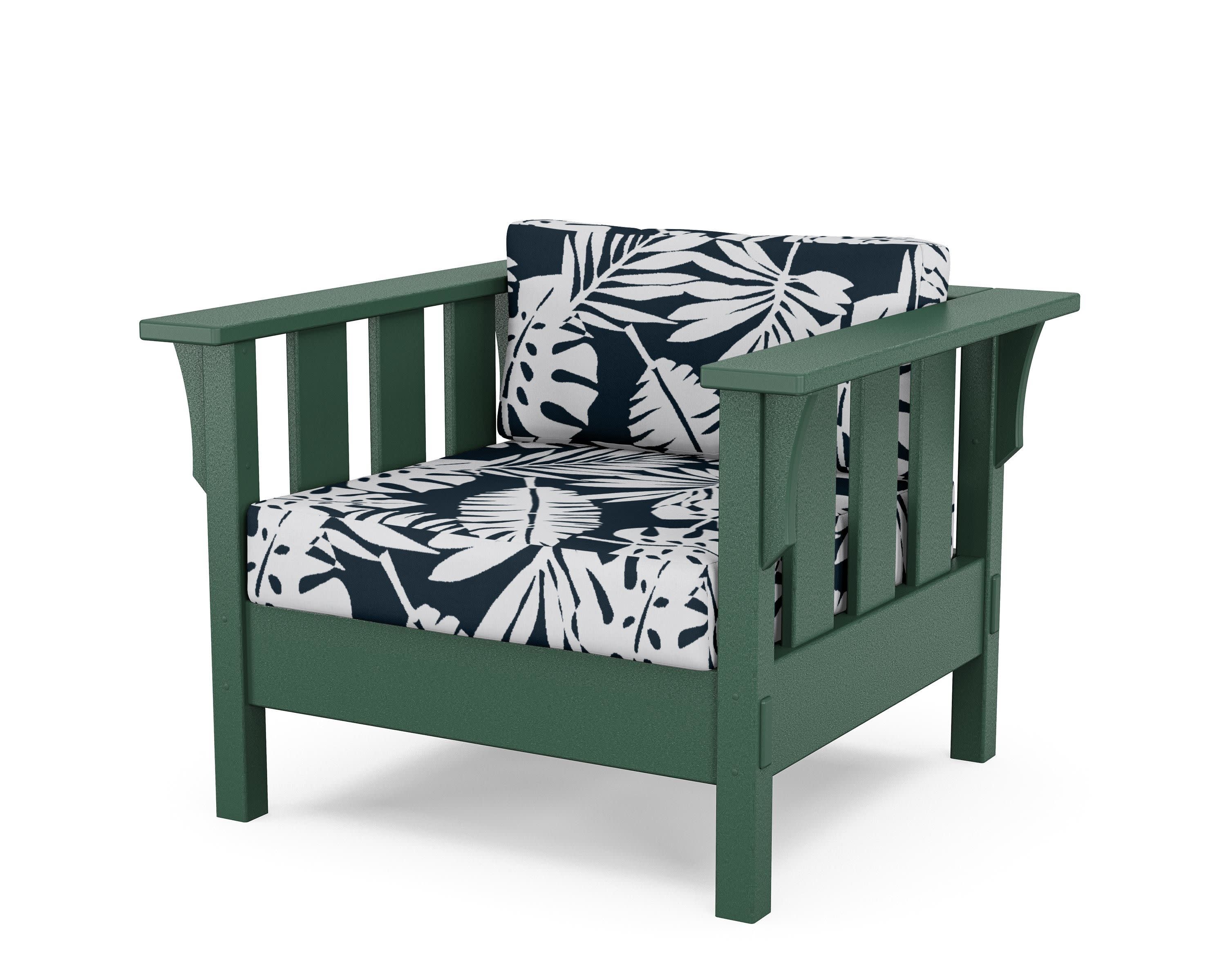 Acadia Deep Seating Chair in Green / Leaf Marine Indigo