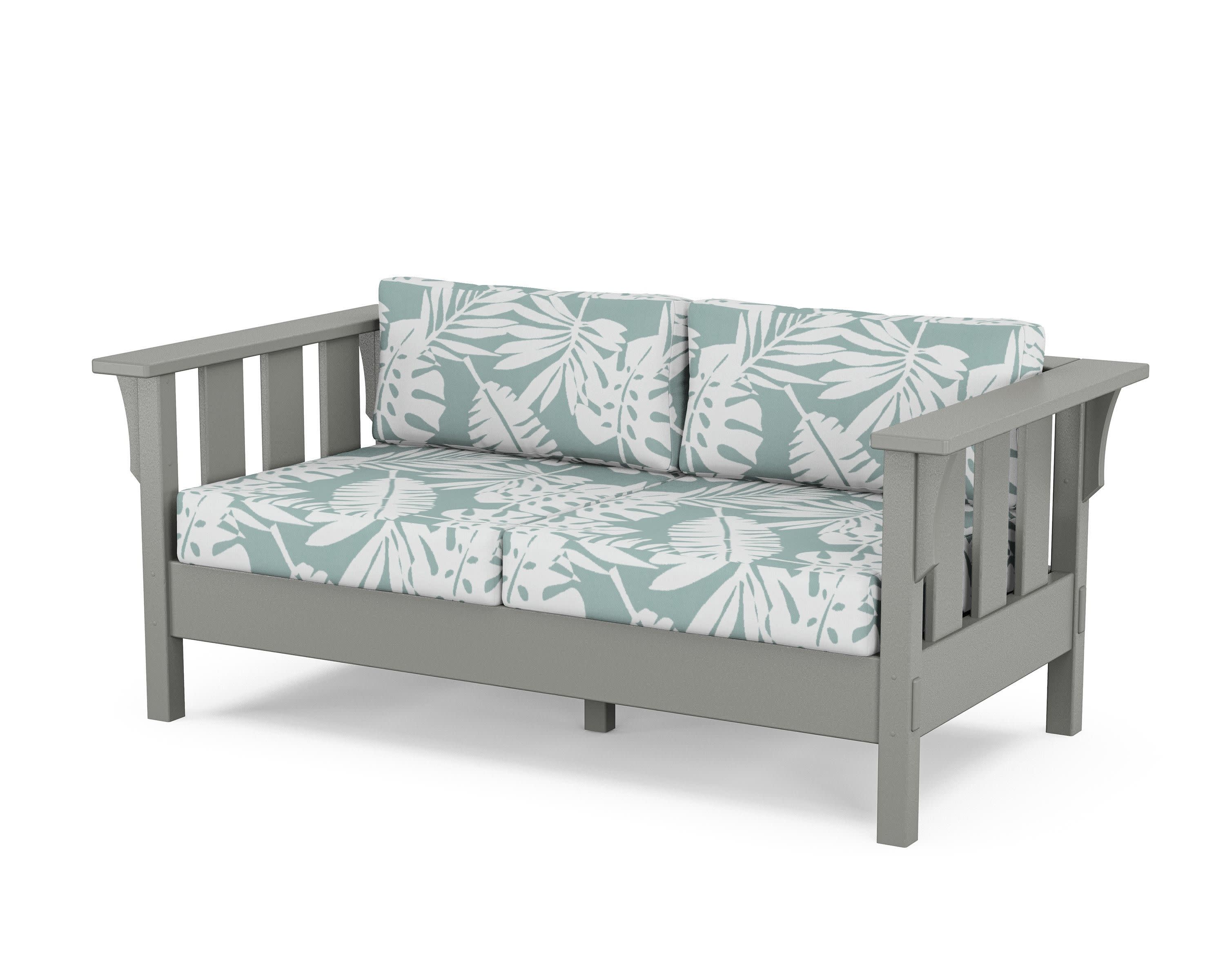 Acadia Deep Seating Loveseat in Slate Grey / Leaf Glacier Spa