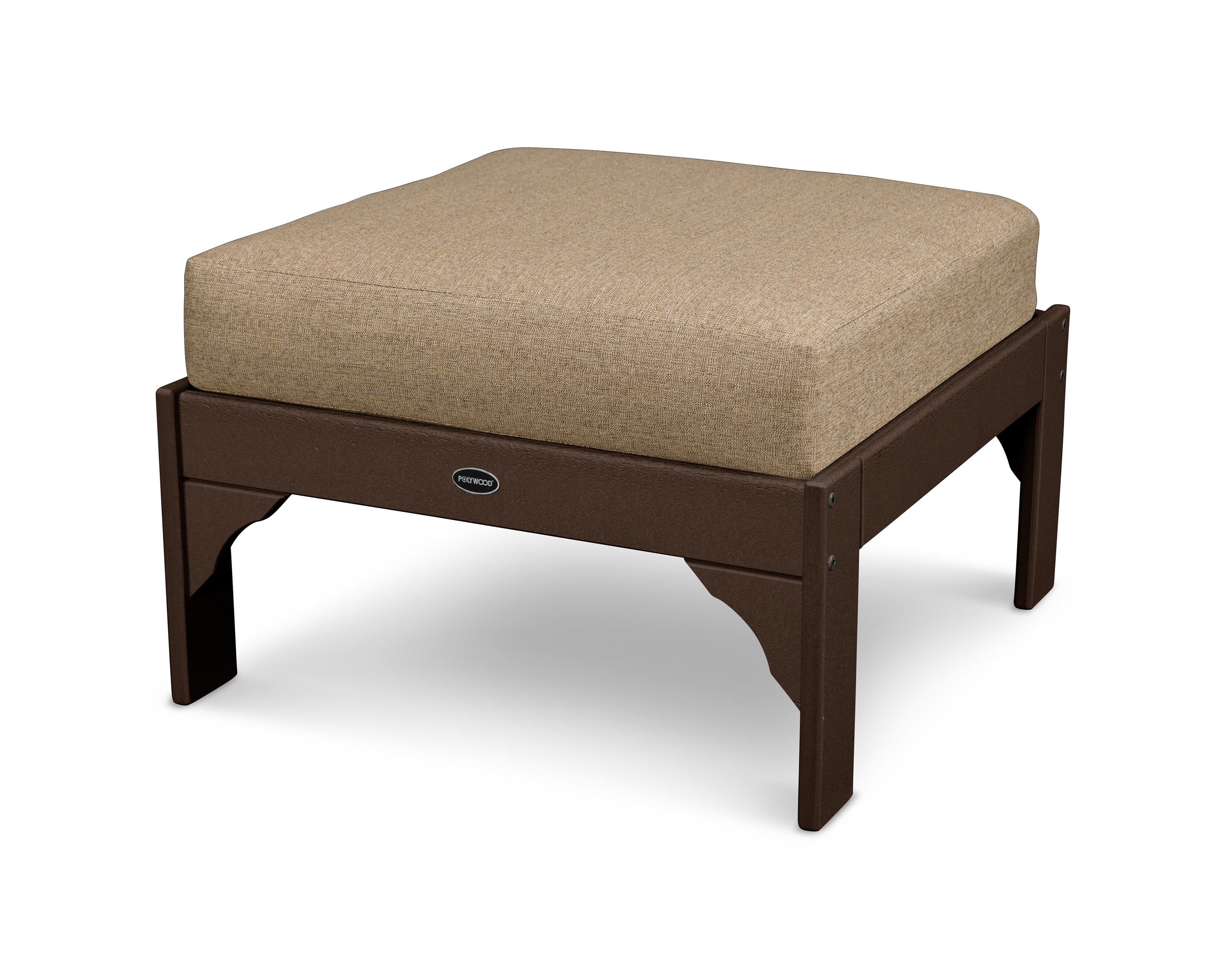 Vineyard Deep Seating Ottoman in Mahogany / Sesame