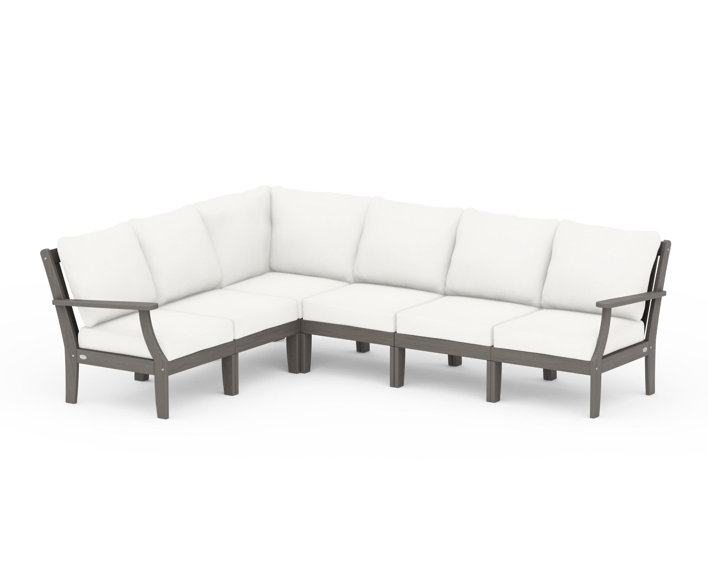 Braxton Modular 6-Piece Deep Seating Set in Driftwood / Natural Linen