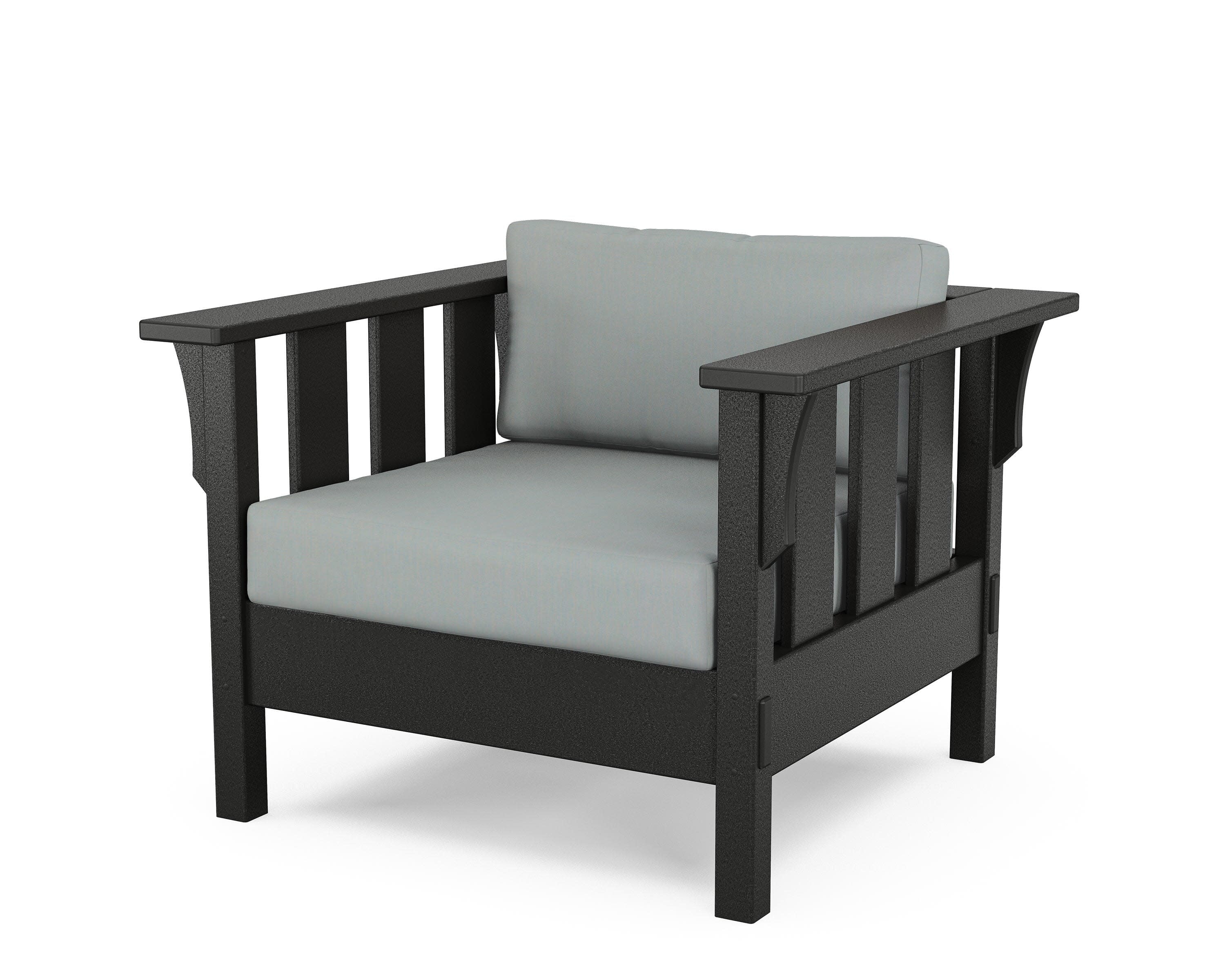 Acadia Deep Seating Chair in Black / Spa