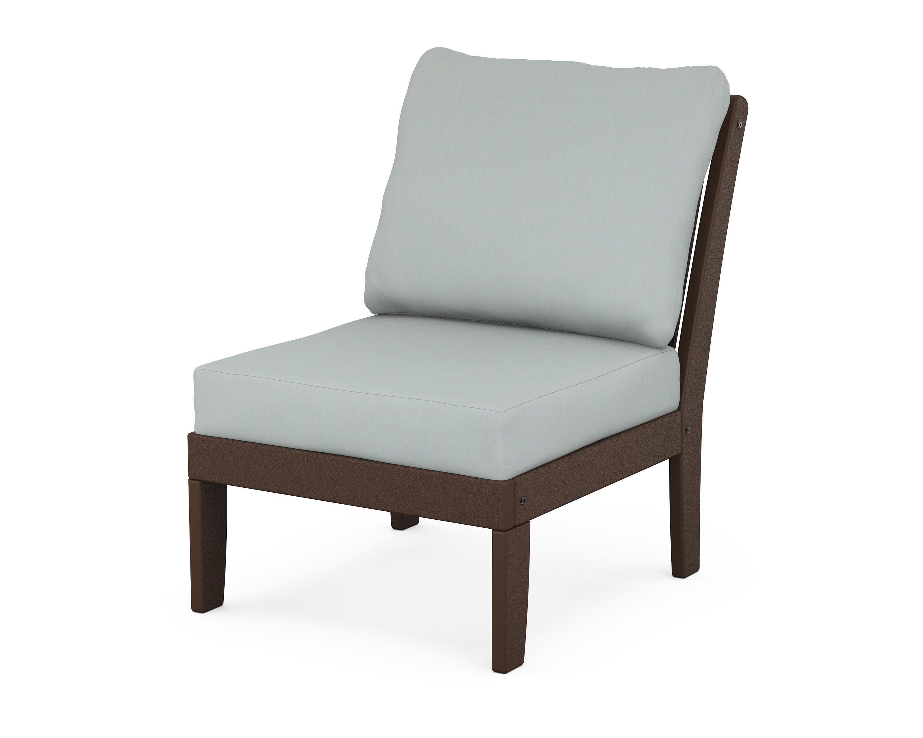 Braxton Modular Armless Chair in Mahogany / Spa