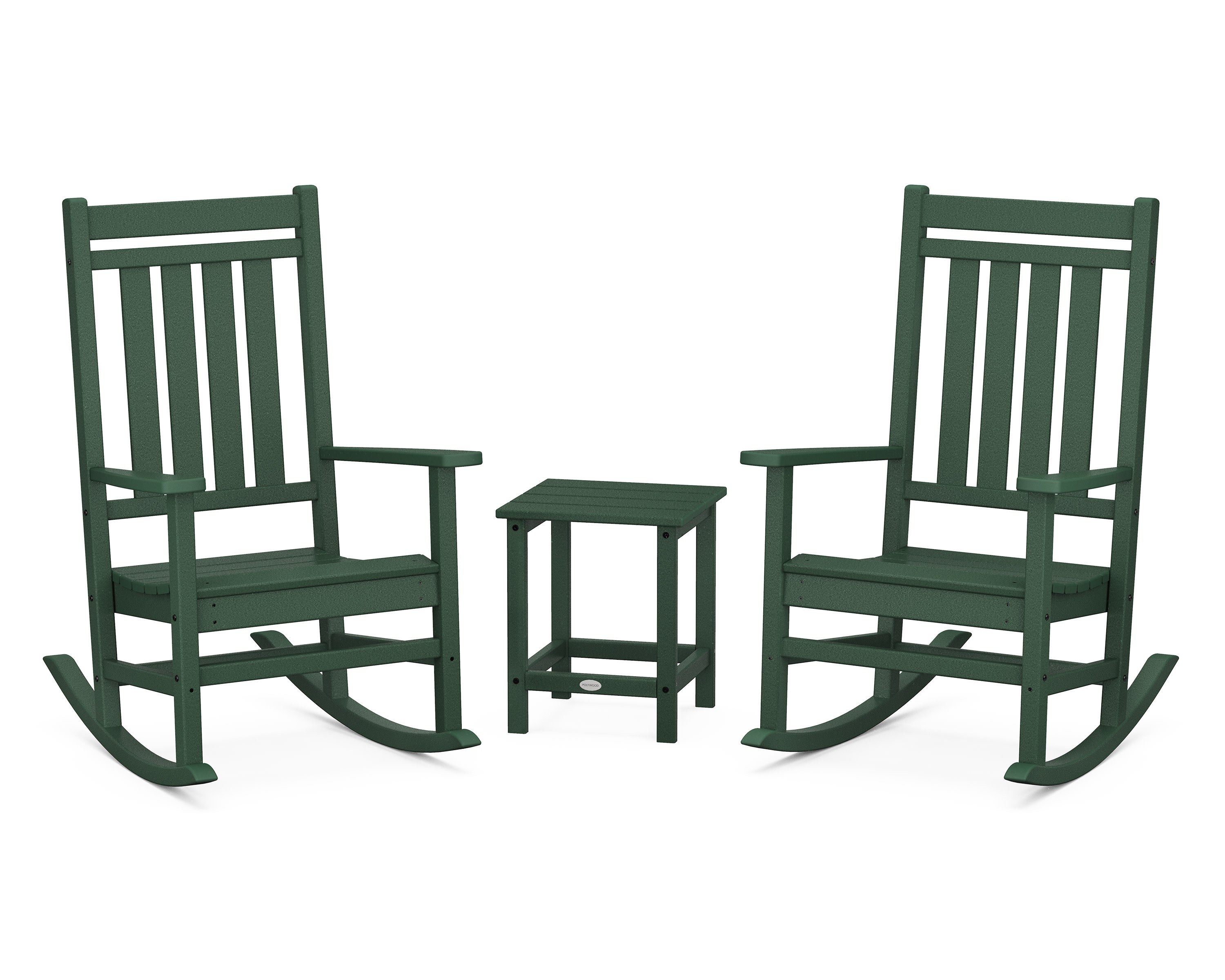 Estate 3-Piece Rocking Chair Set with Long Island 18" Side Table in Green