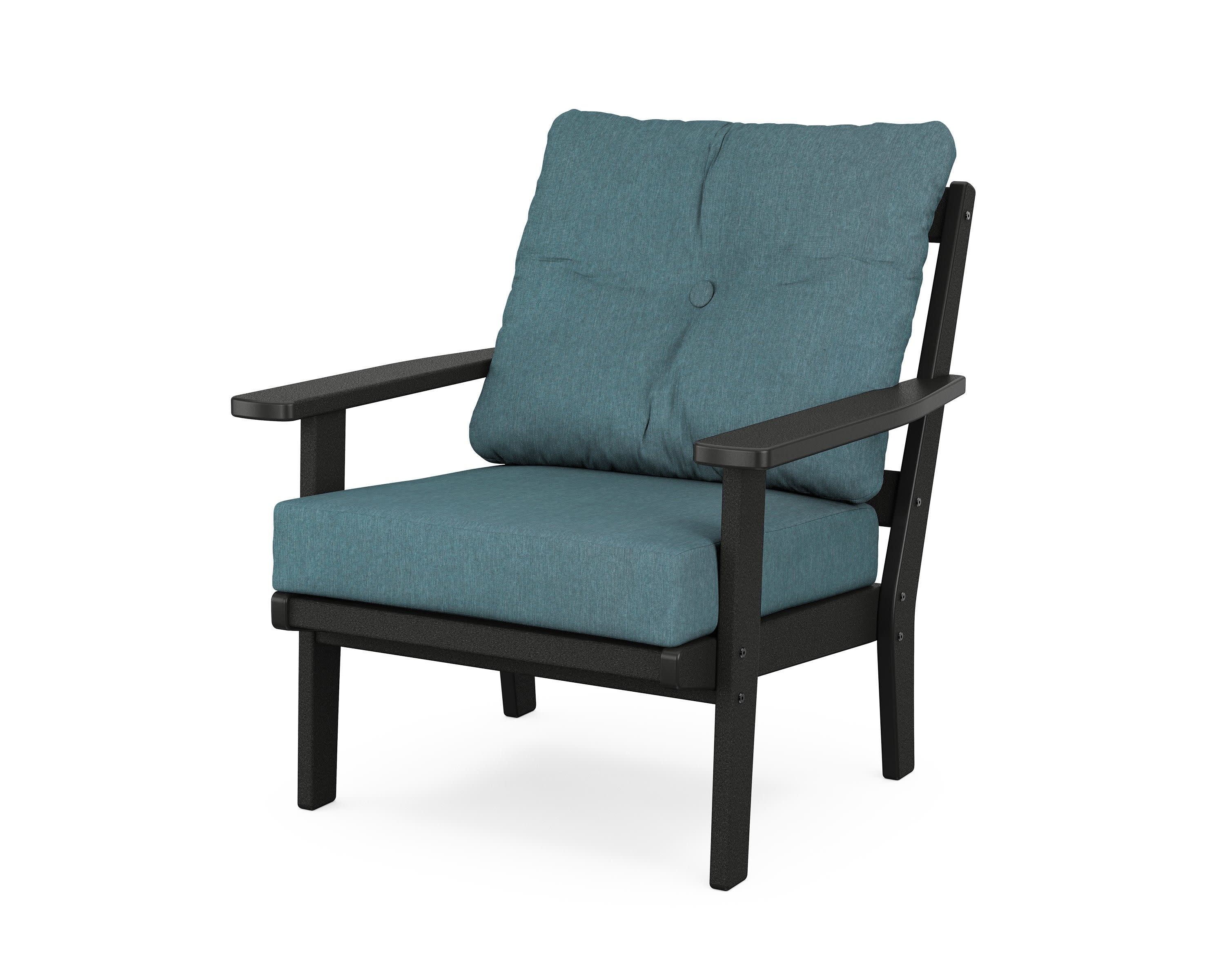 Prairie Deep Seating Chair in Black / Ocean Teal