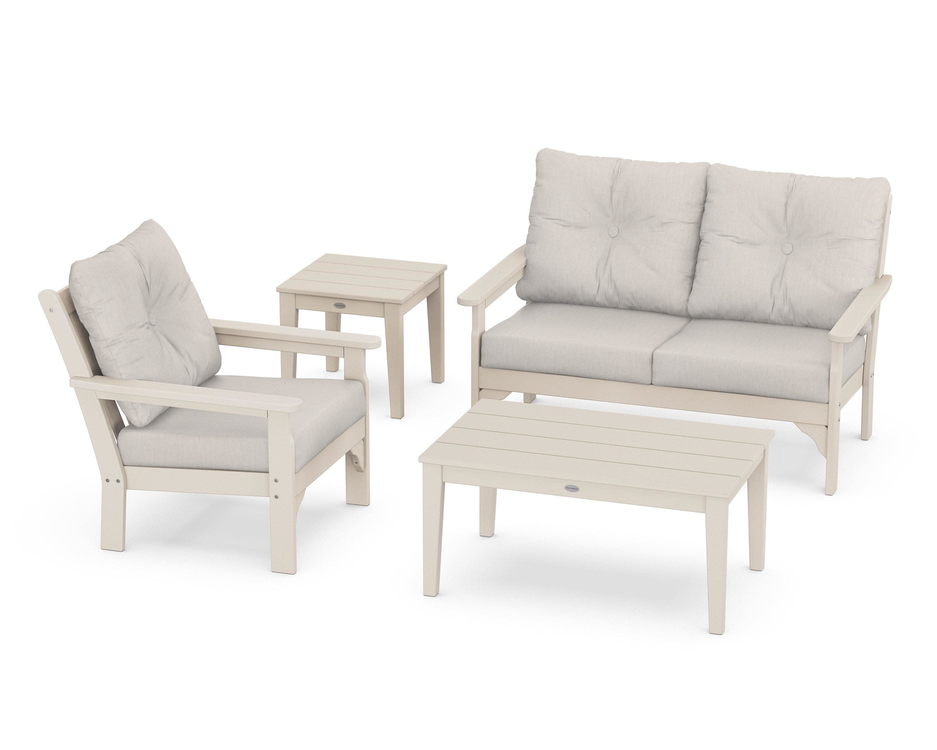 Vineyard 4-Piece Deep Seating Set in Sand / Cast Ash