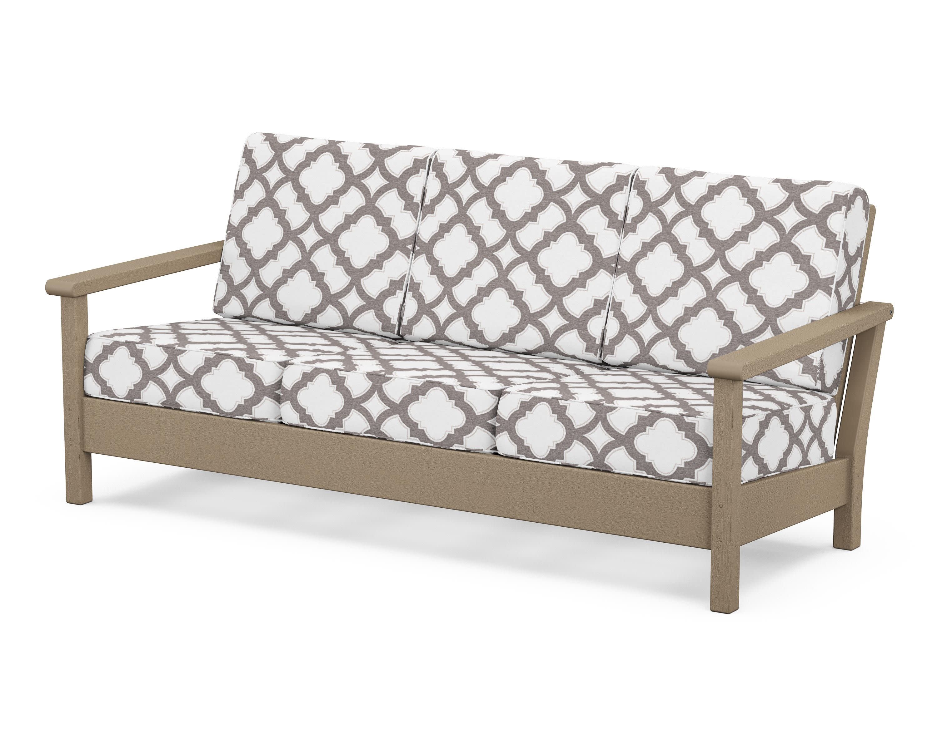 Harbour Deep Seating Sofa in Vintage Sahara / Trellis Grey Mist