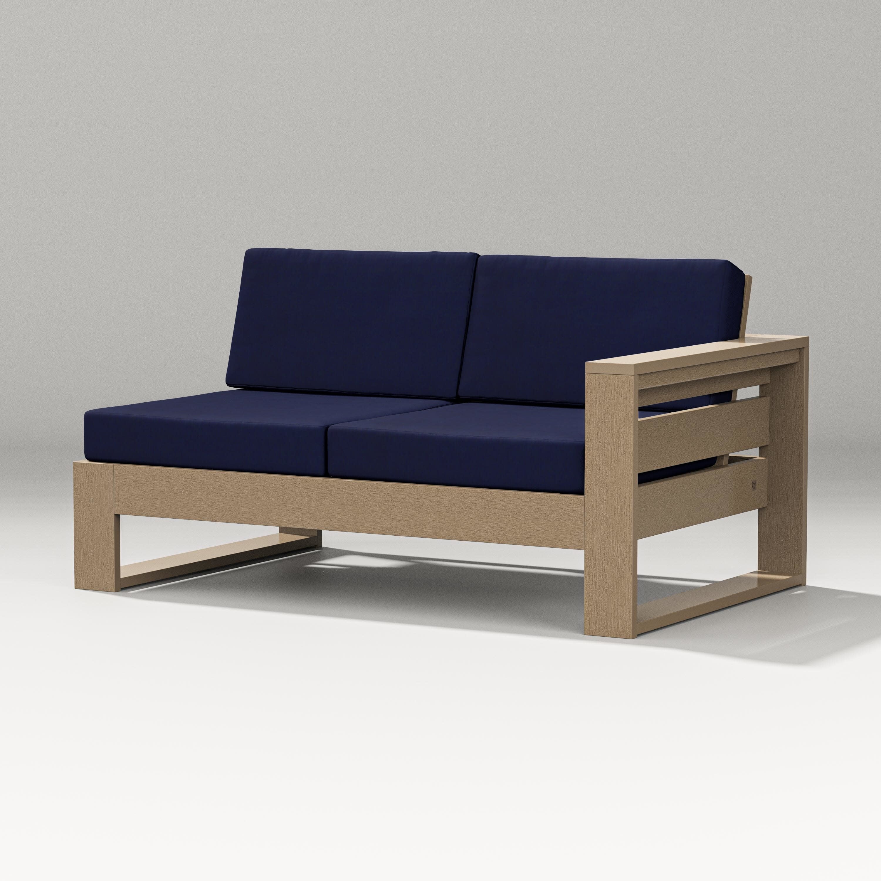 Latitude Modular Right Arm Loveseat in Vintage Sahara / Navy