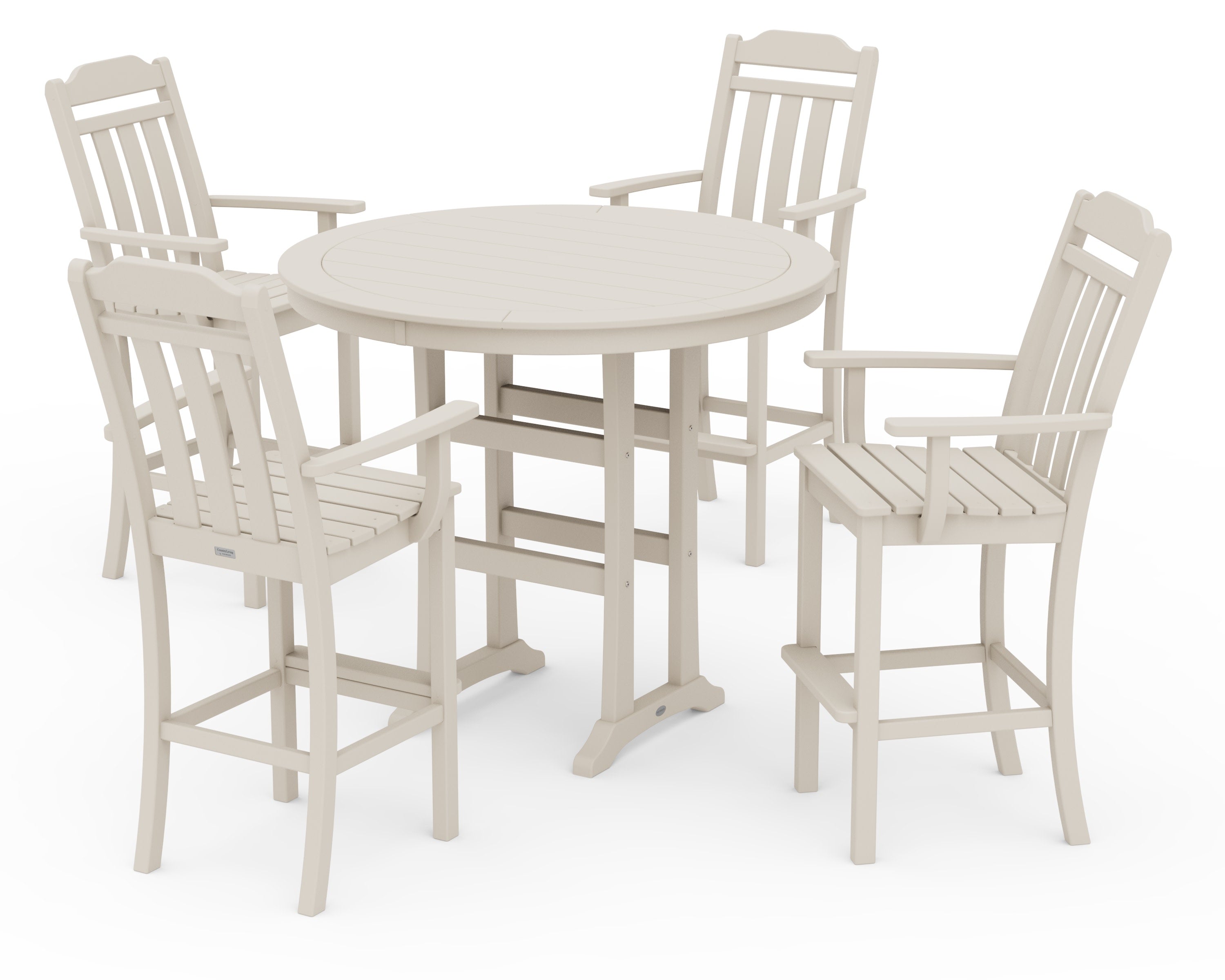 Cottage 5-Piece Round Bar Set in Sand