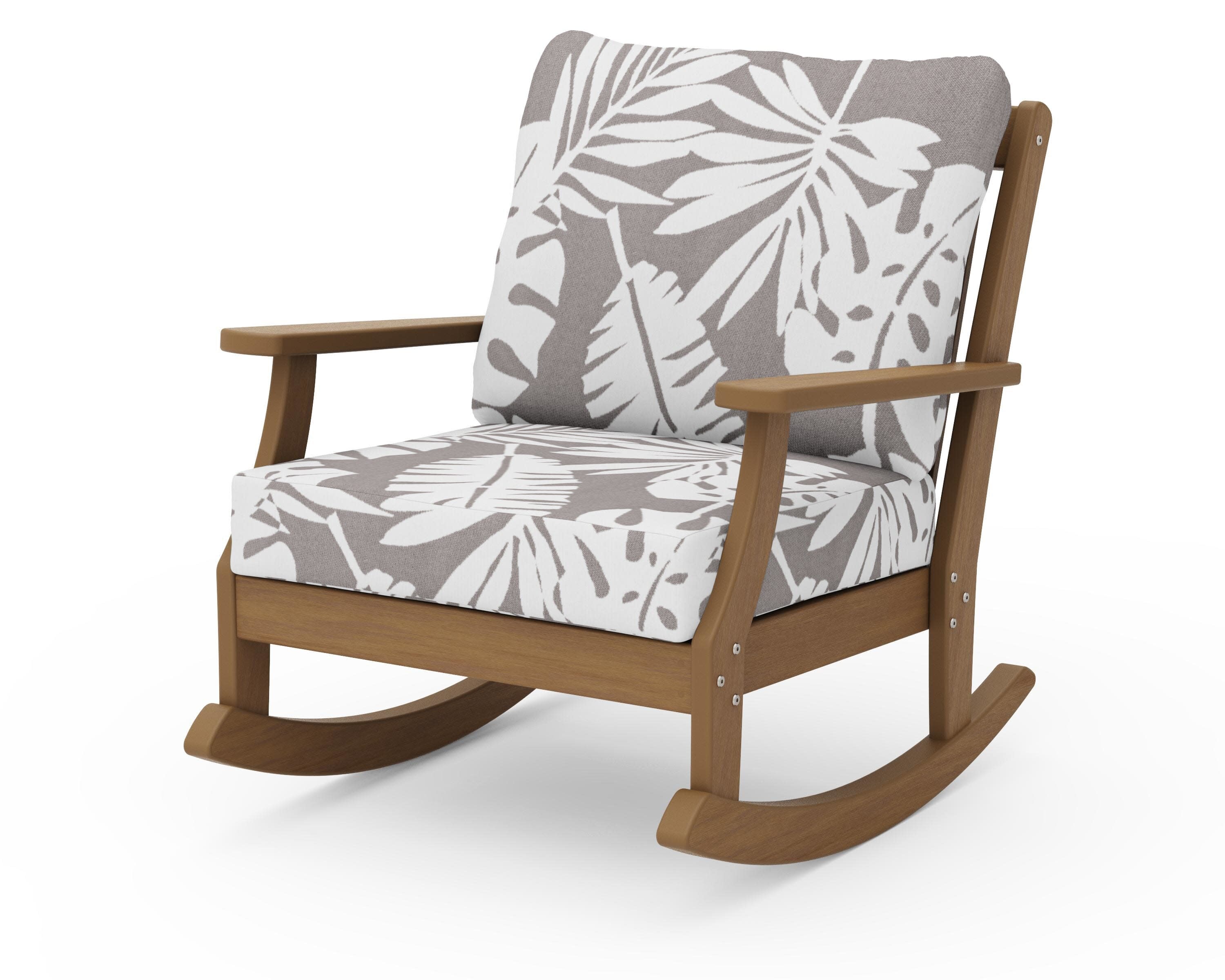 Braxton Deep Seating Rocking Chair in Natural / Leaf Grey Mist