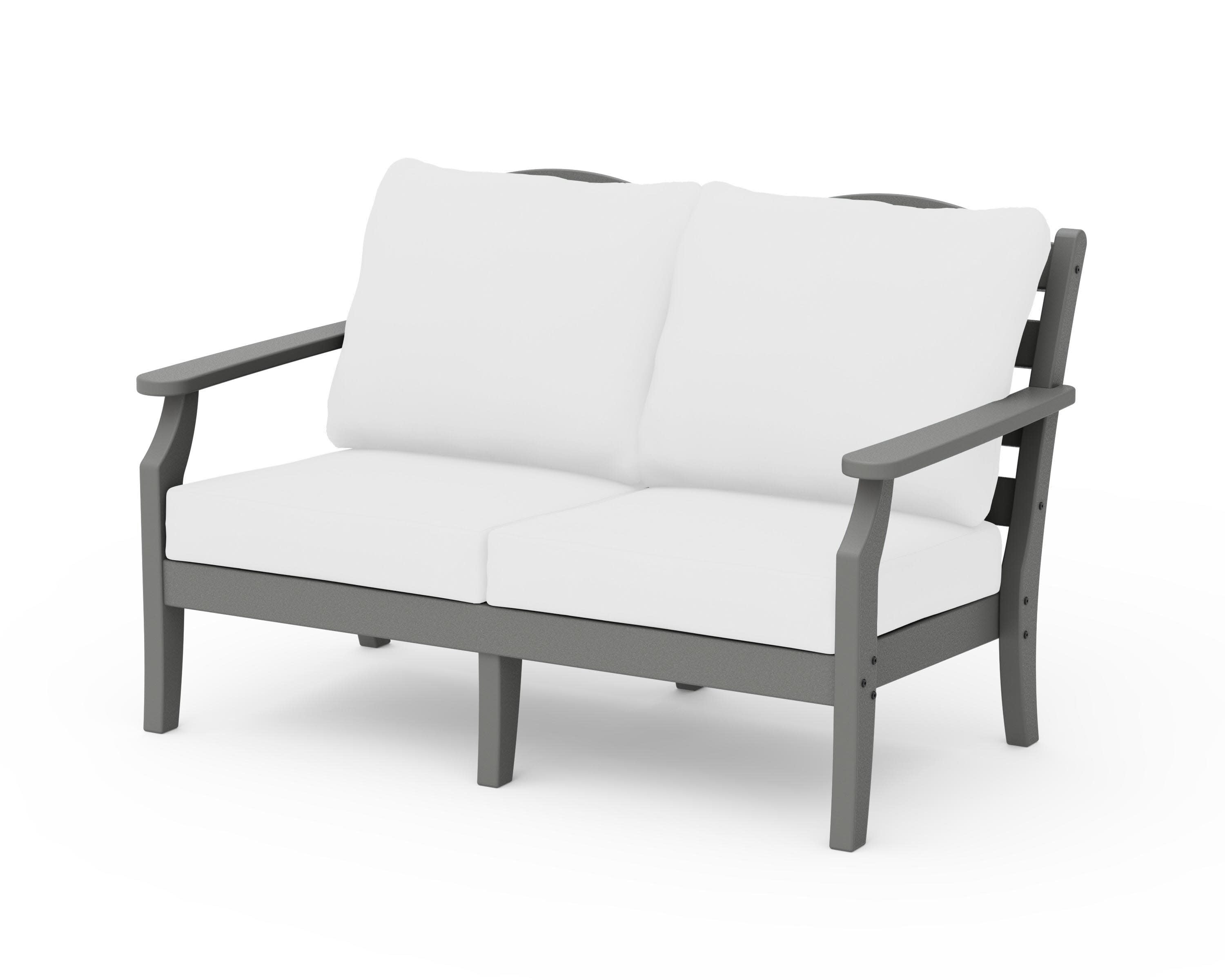 Savannah Deep Seating Loveseat in Slate Grey / Natural