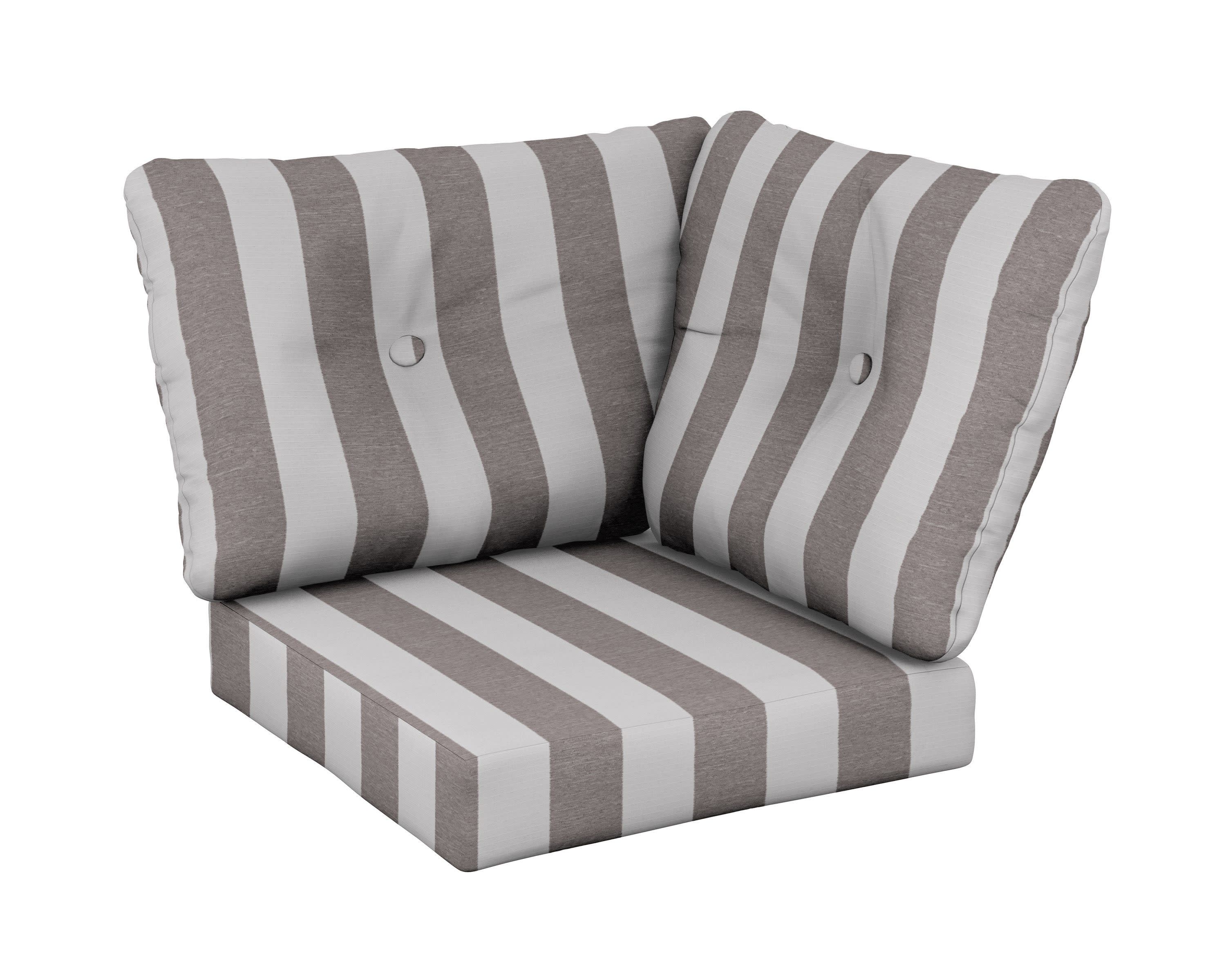 Modular Corner Cushion in Cabana Stripe Grey Mist