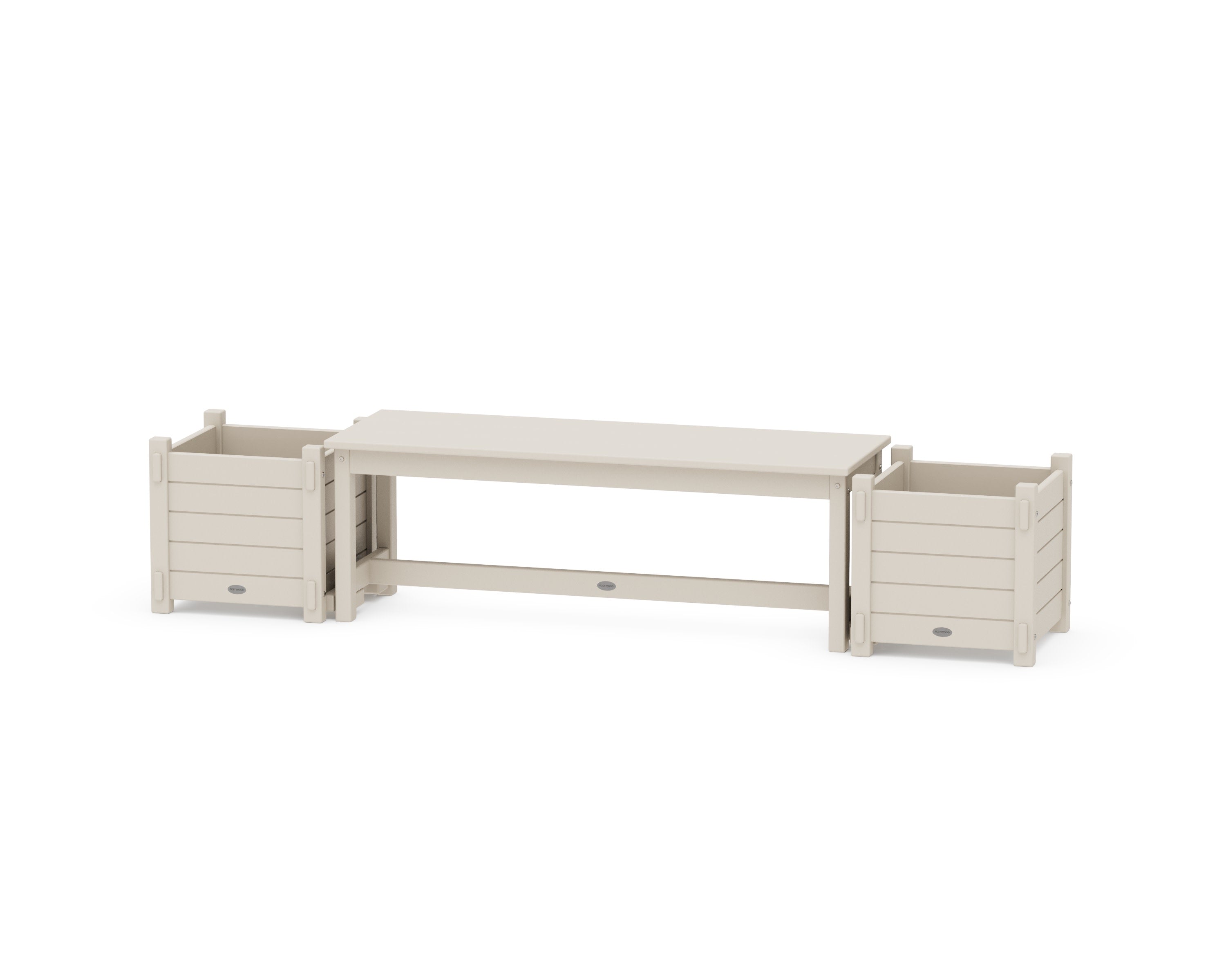 48" Nautical Straight Planter Bench Set in Sand