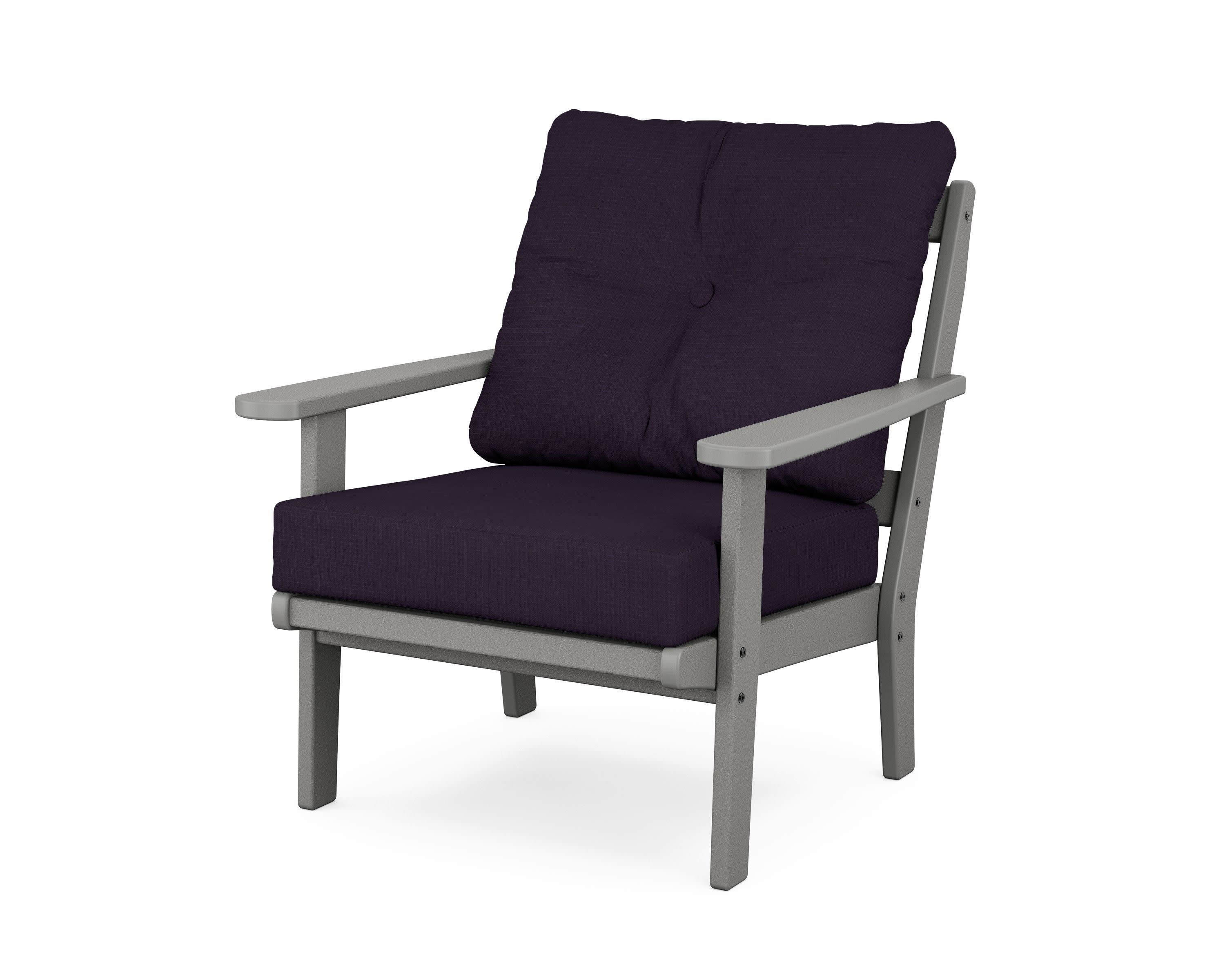 Mission Deep Seating Chair in Slate Grey / Navy Linen