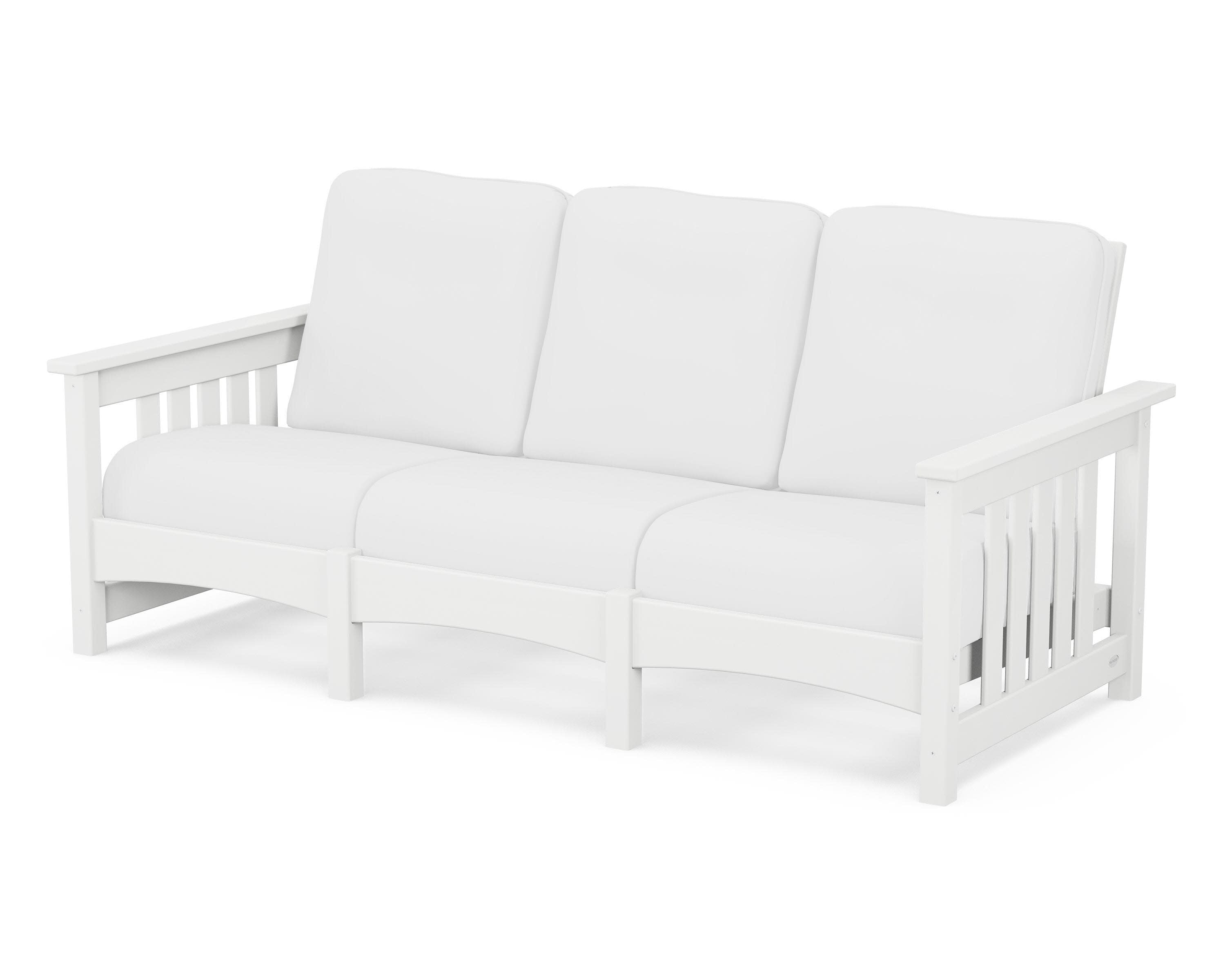 Club Mission Sofa in White / Natural
