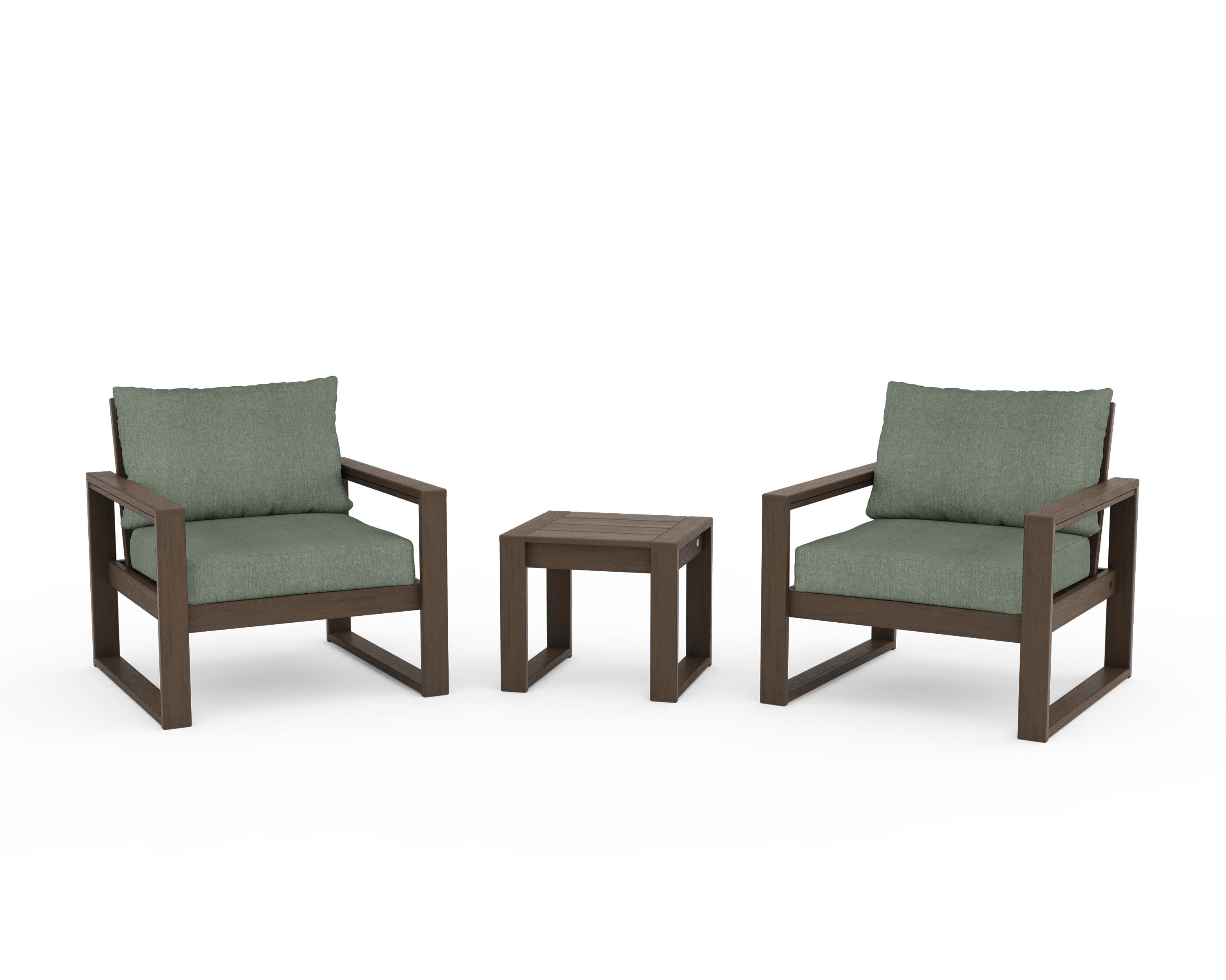 EDGE Sectional 3-Piece Deep Seating Set in Kona / Cast Sage