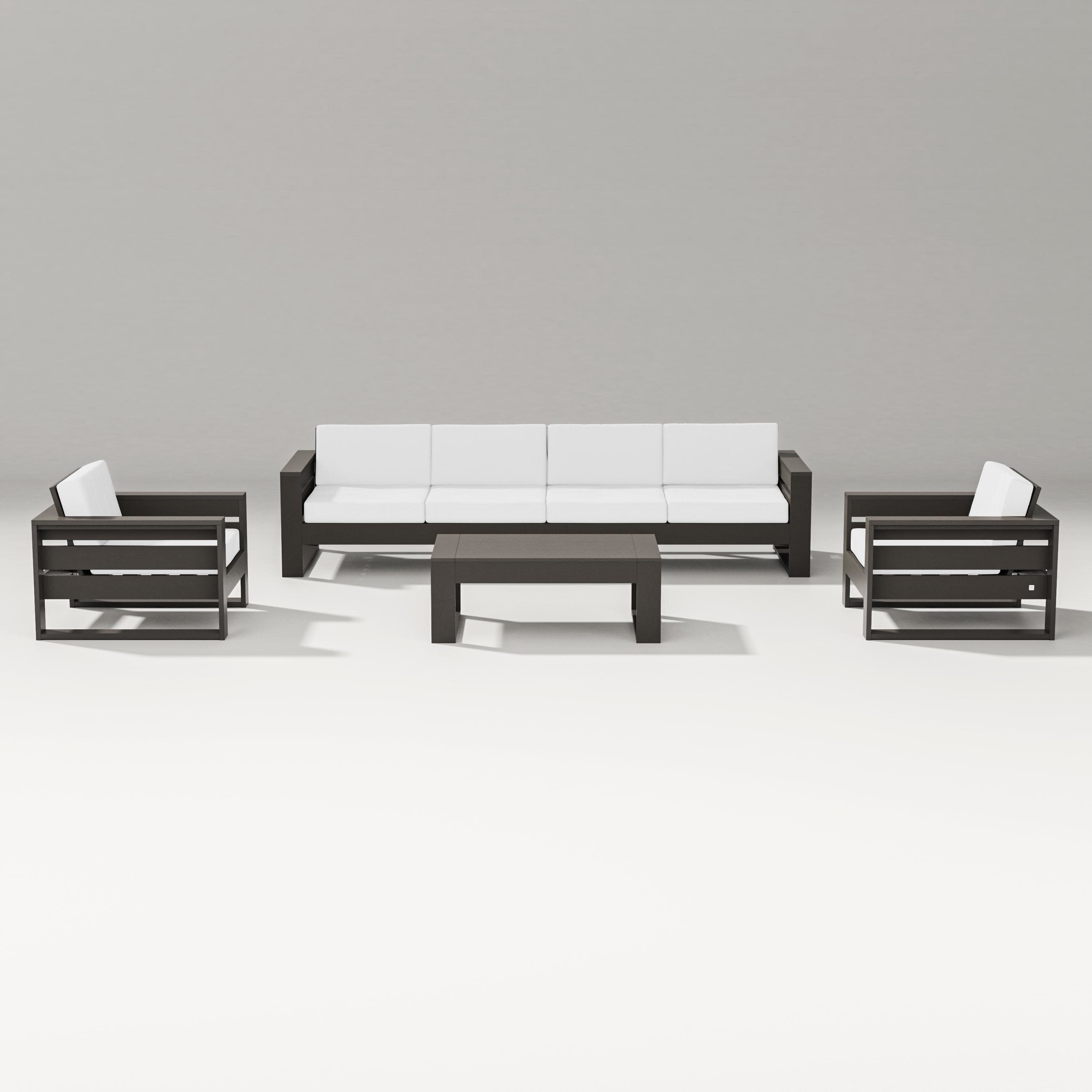 Latitude 5-Piece Lounge Sofa Set in Vintage Coffee / Natural