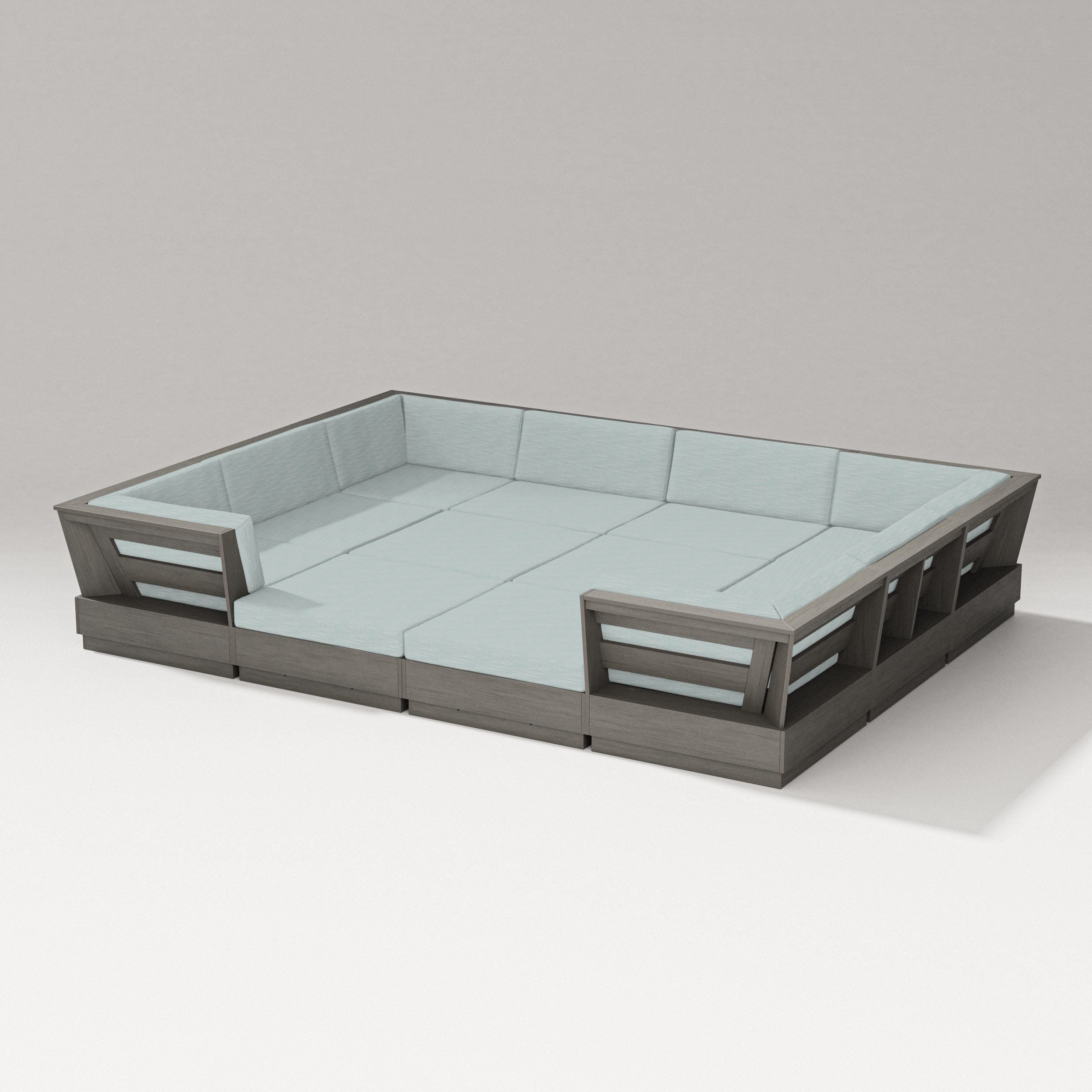 Elevate 12-Piece Pit Sectional in Driftwood / Soothe Mist