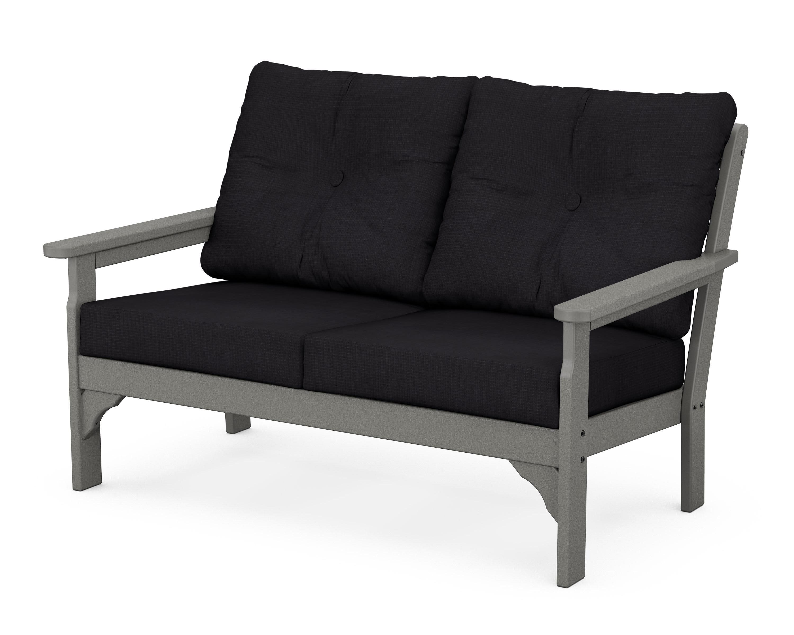 Vineyard Deep Seating Loveseat in Slate Grey / Midnight Linen