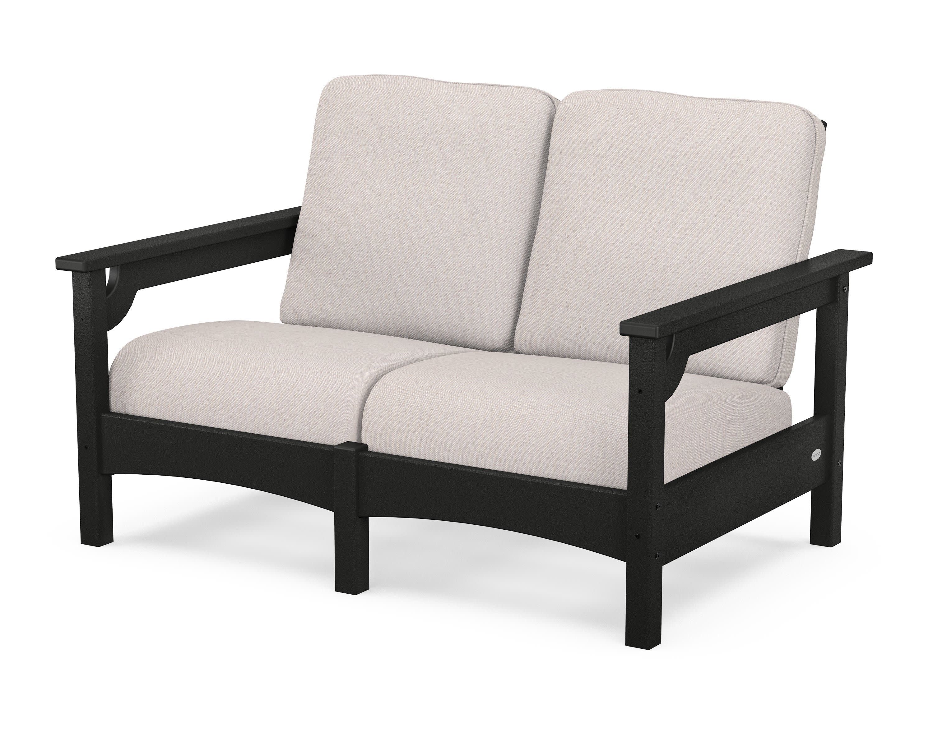 Club Loveseat in Black / Dune Burlap