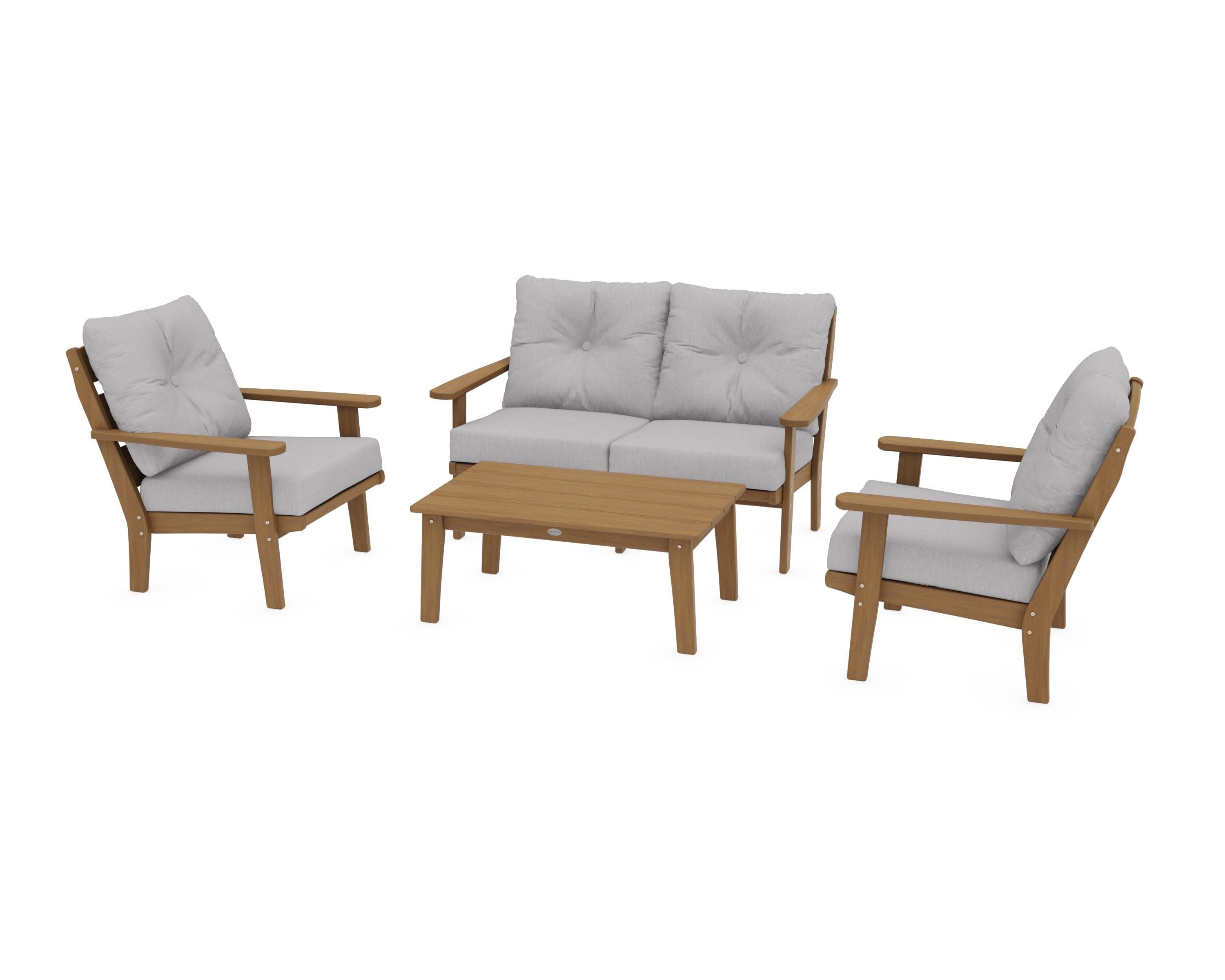 Lakeside 4-Piece Deep Seating Set in Natural / Granite